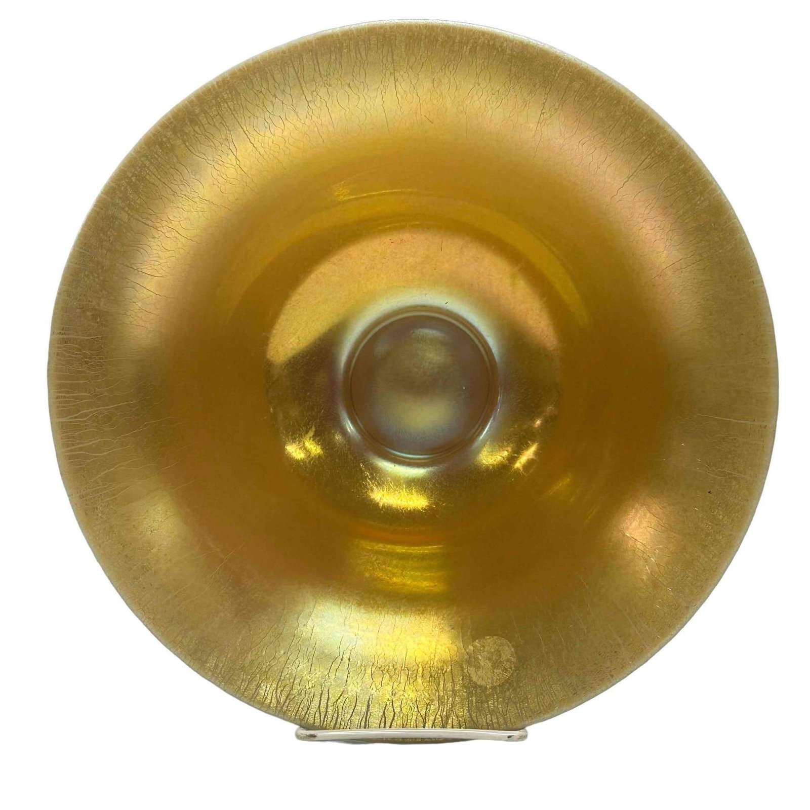 Gold Iridescent Aurene Glass Flared Bowl attrib STEUBEN (1 of 20)