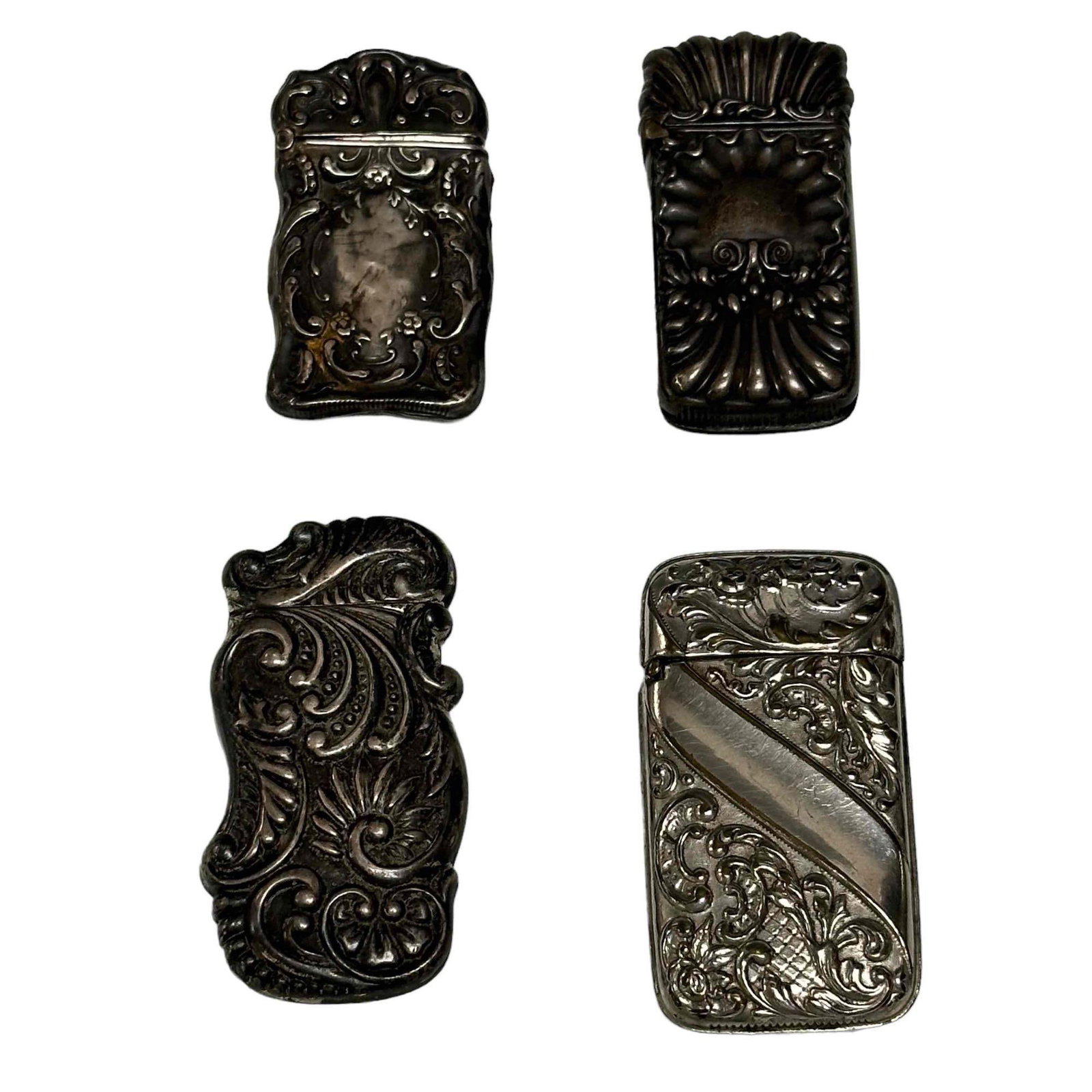 Four Repousse Match Safes Sterling Silver a Plated (1 of 12)