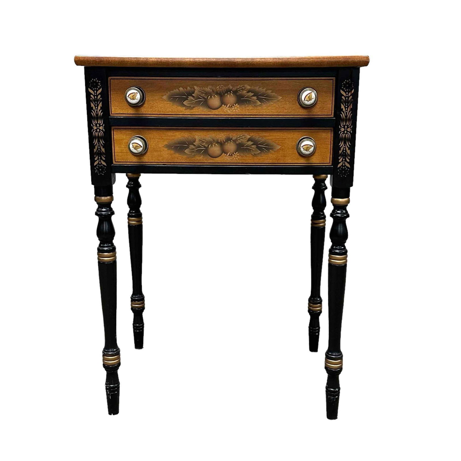 20th C. Hitchcock 2 Drawer Stand / Work Table Auction