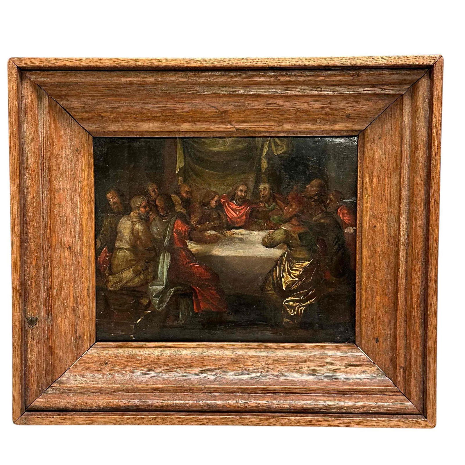 Dutch LAST SUPPER Oil on Copper Panel Painting (1 of 13)