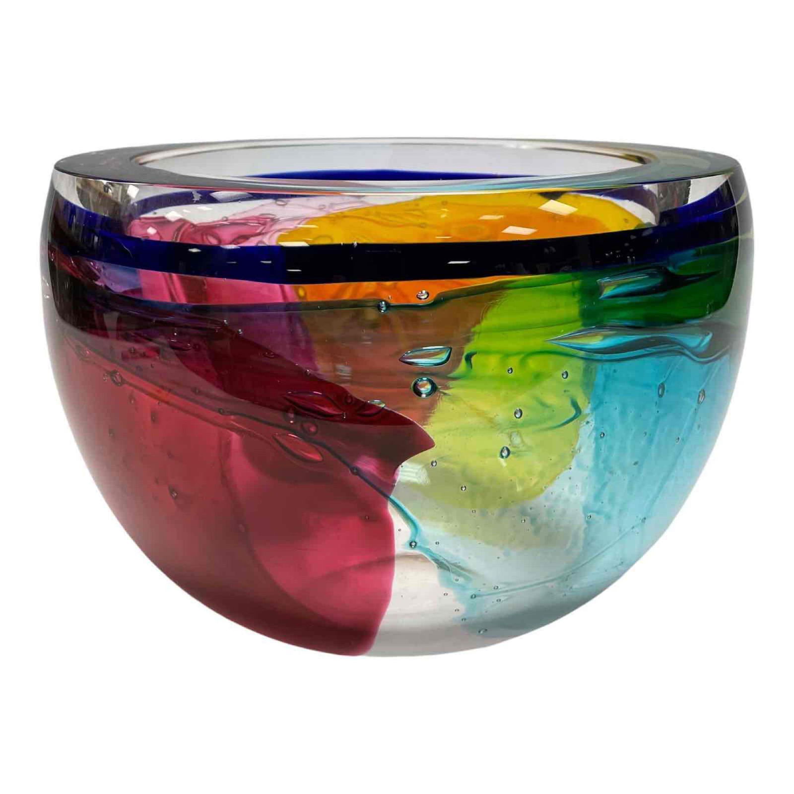 Leon Applebaum Blown Art Glass Bowl Signed (1 of 18)
