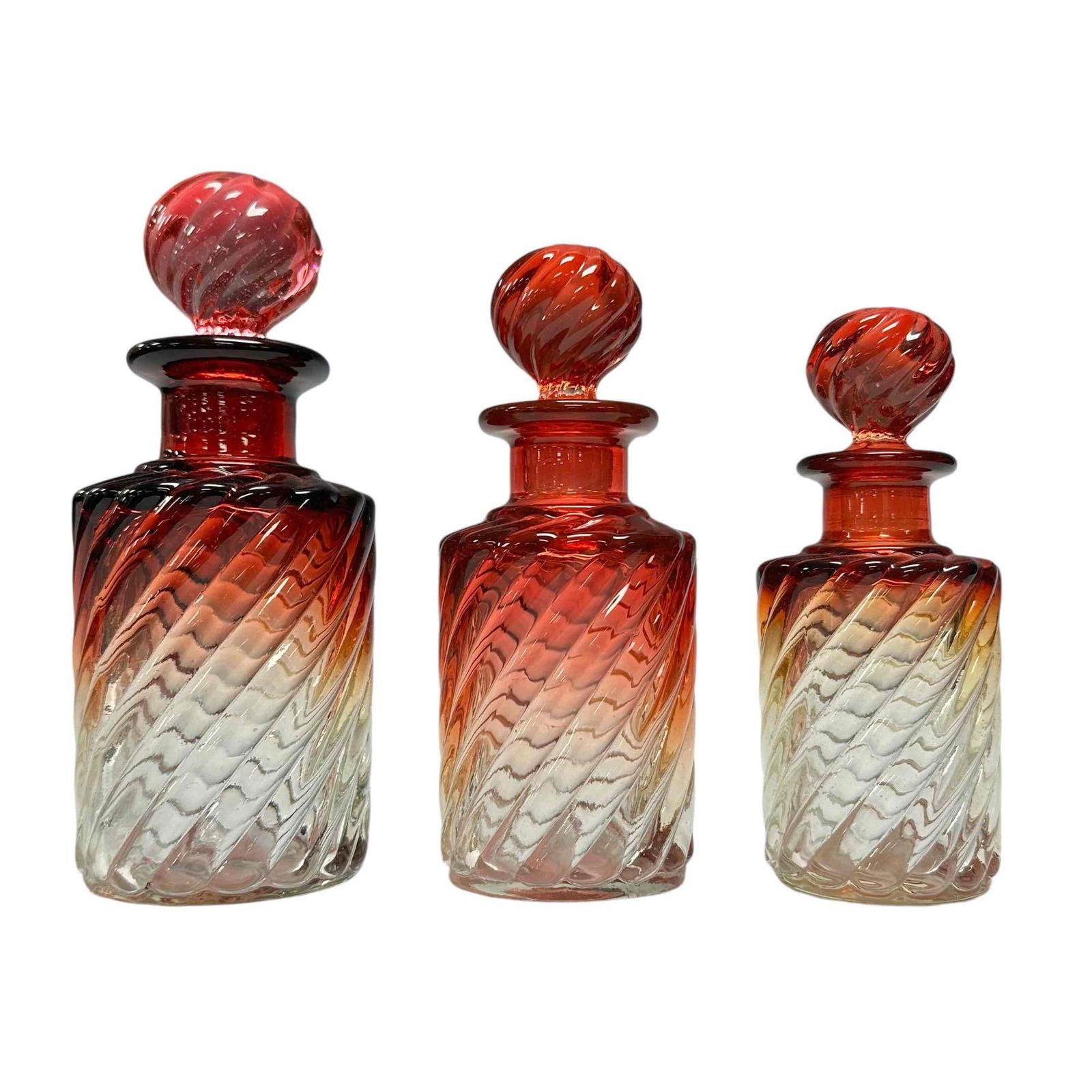 Baccarat Amberina Swirl Glass Perfume Set (1 of 13)