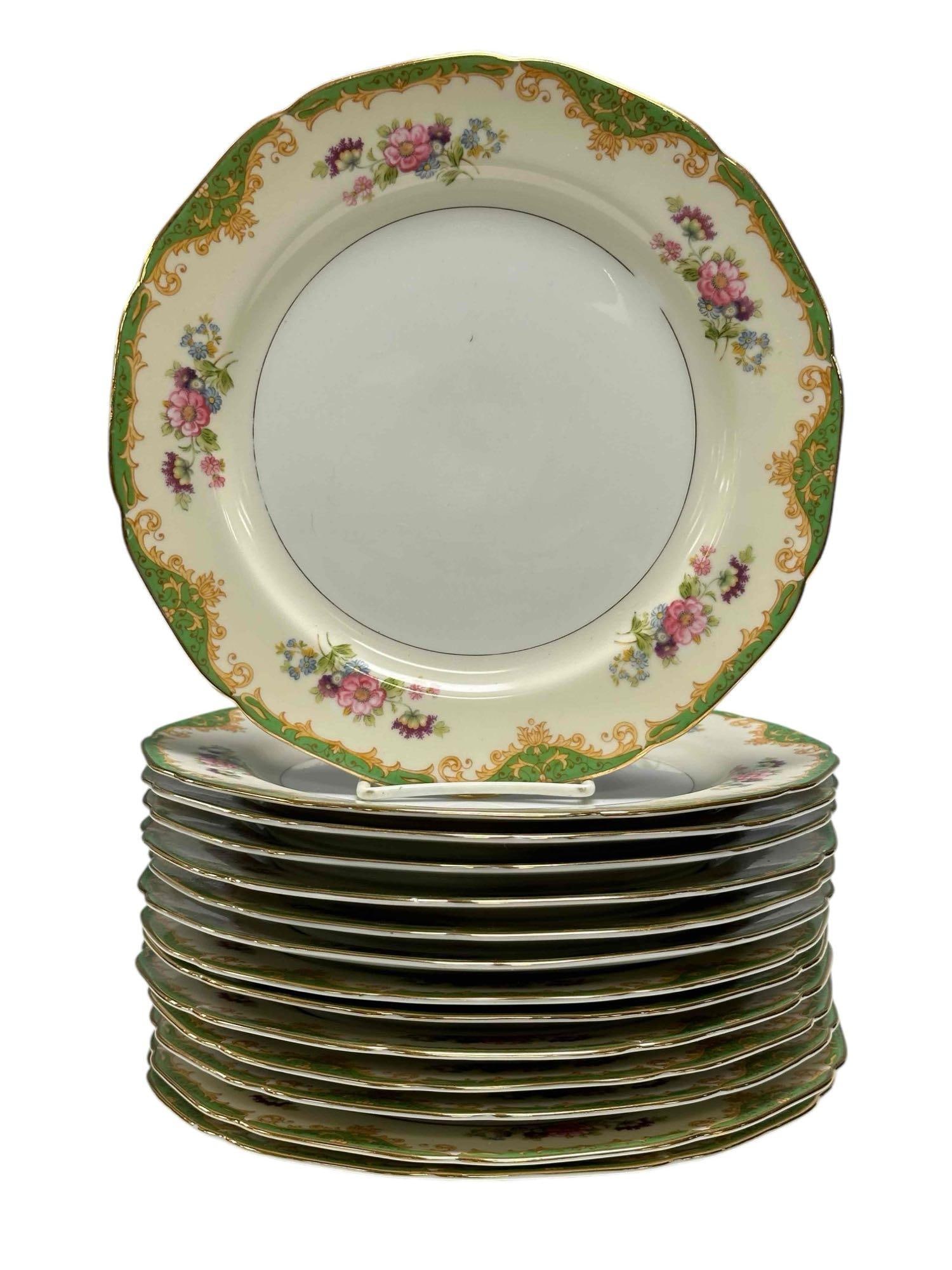 Set of Fourteen (14) AMAZON Pattern Dinner Plates (1 of 16)