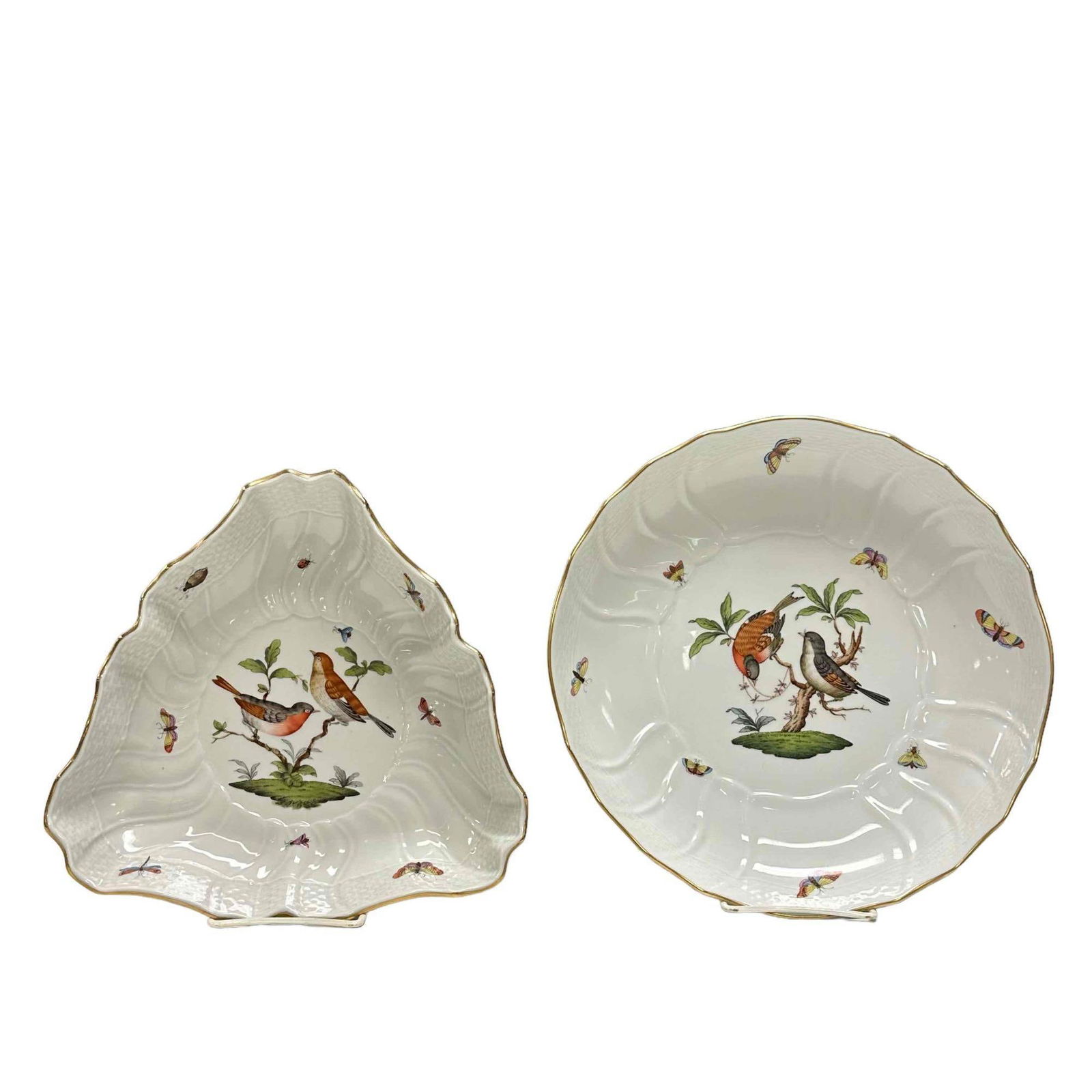 Two (2) HEREND Rothschild Porcelain Dishes or Trays (1 of 20)