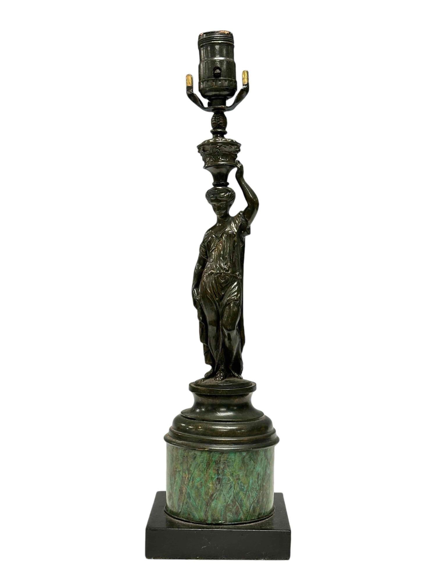 Renaissance Style Bronze Figural Lamp (1 of 16)