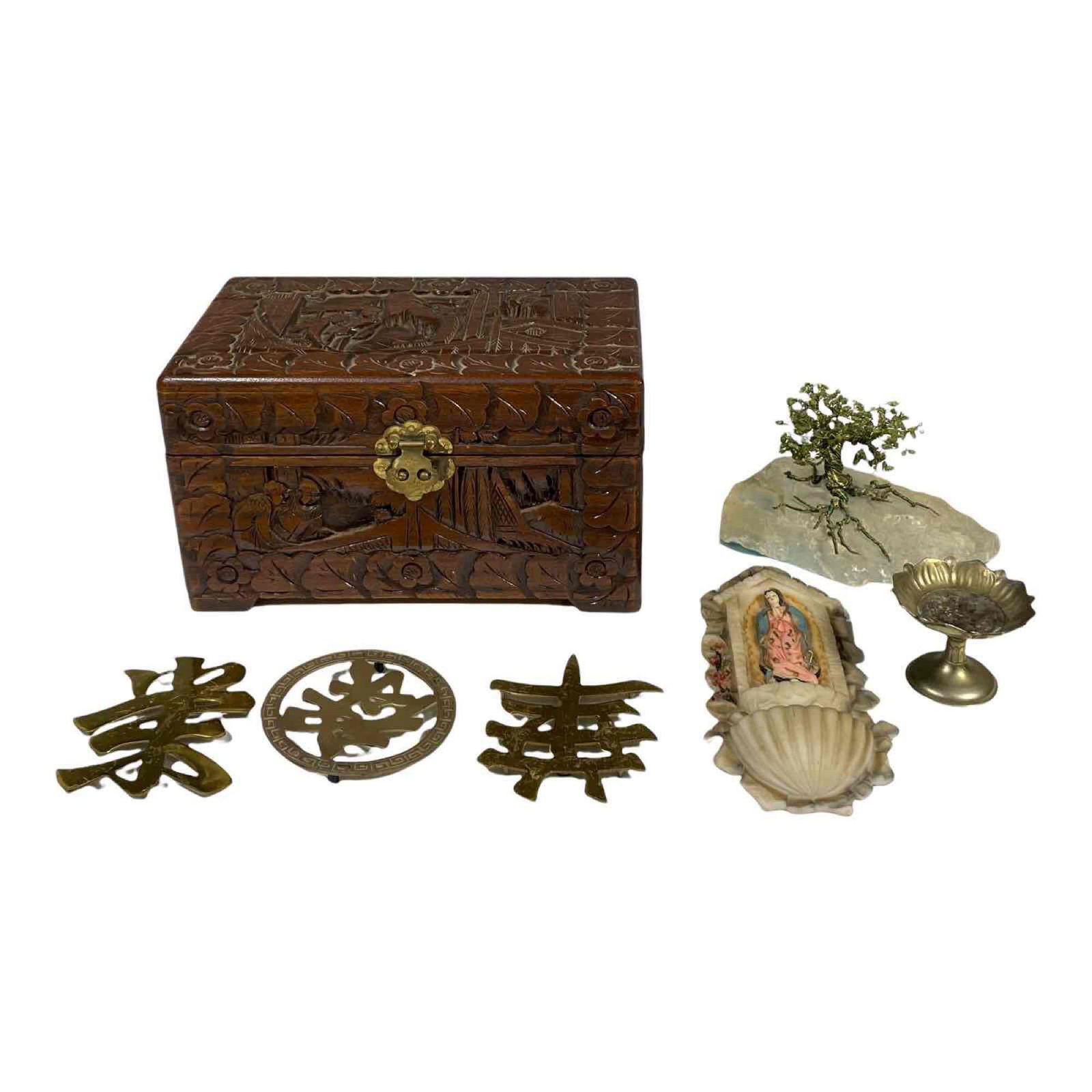 Asian Grouping in Carved Wood Box (1 of 20)