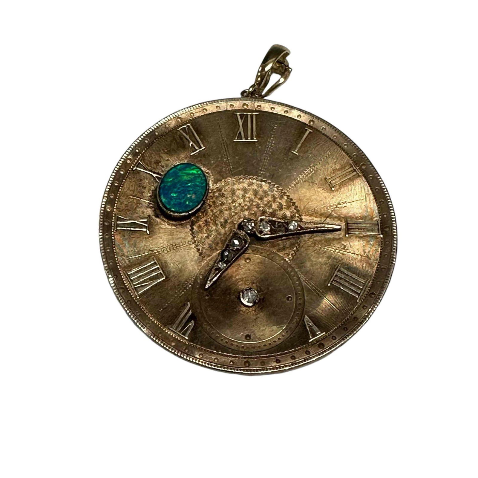 Opal Doublet and Diamond Clock Charm (1 of 14)
