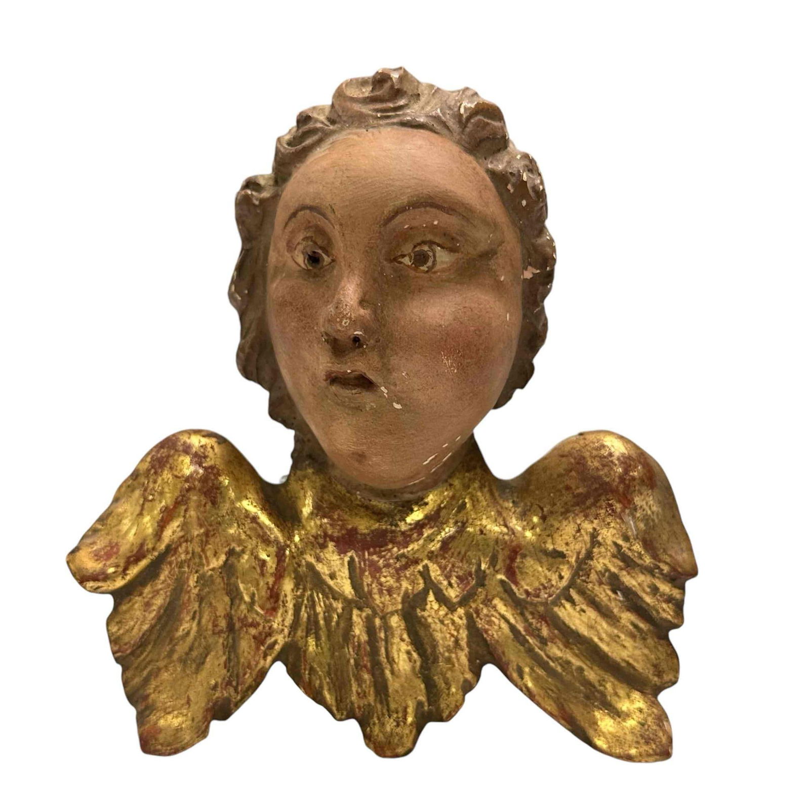 Early Carved Wood Baroque Putto with Gilt Wings (1 of 11)