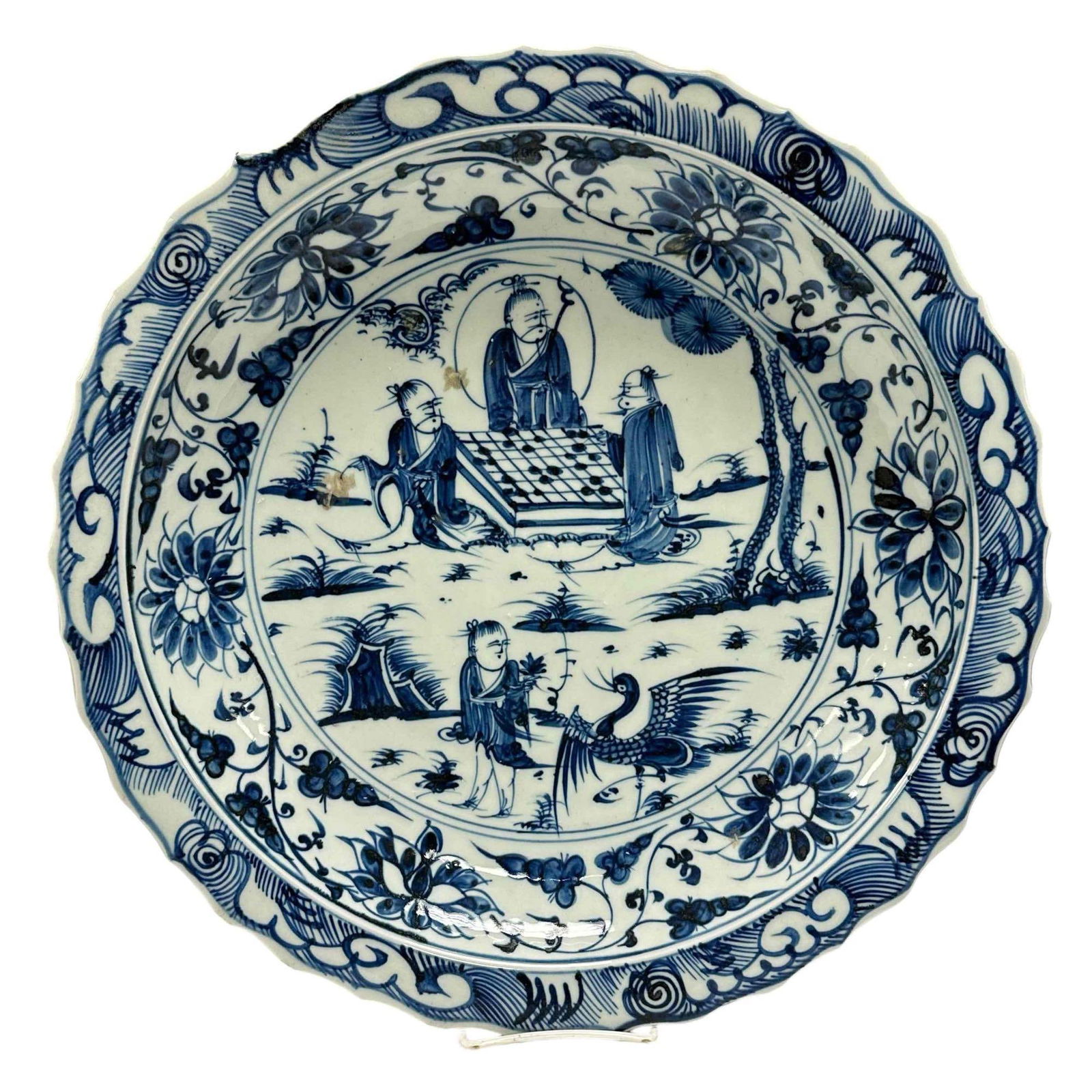 Large Qing Blue and White Chinese Export Low Bowl / Charger (1 of 19)