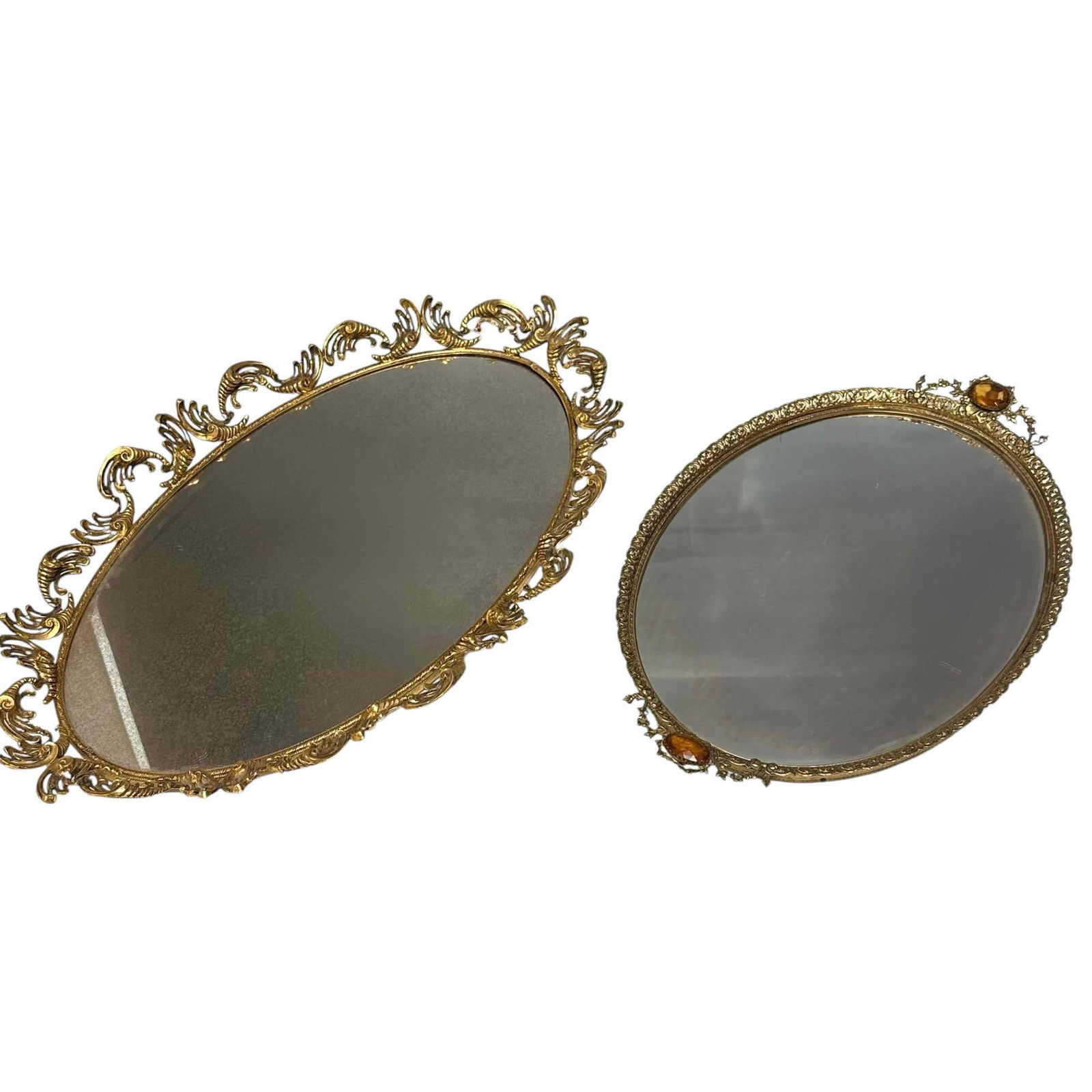 Two Mid 20th century Ladies Dresser Mirrored Vanity Trays (1 of 16)