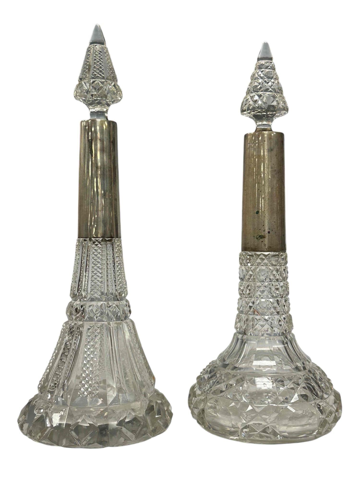 Two (2) 19th century .800 Silver and Cut Glass Cruet Bottles (1 of 18)