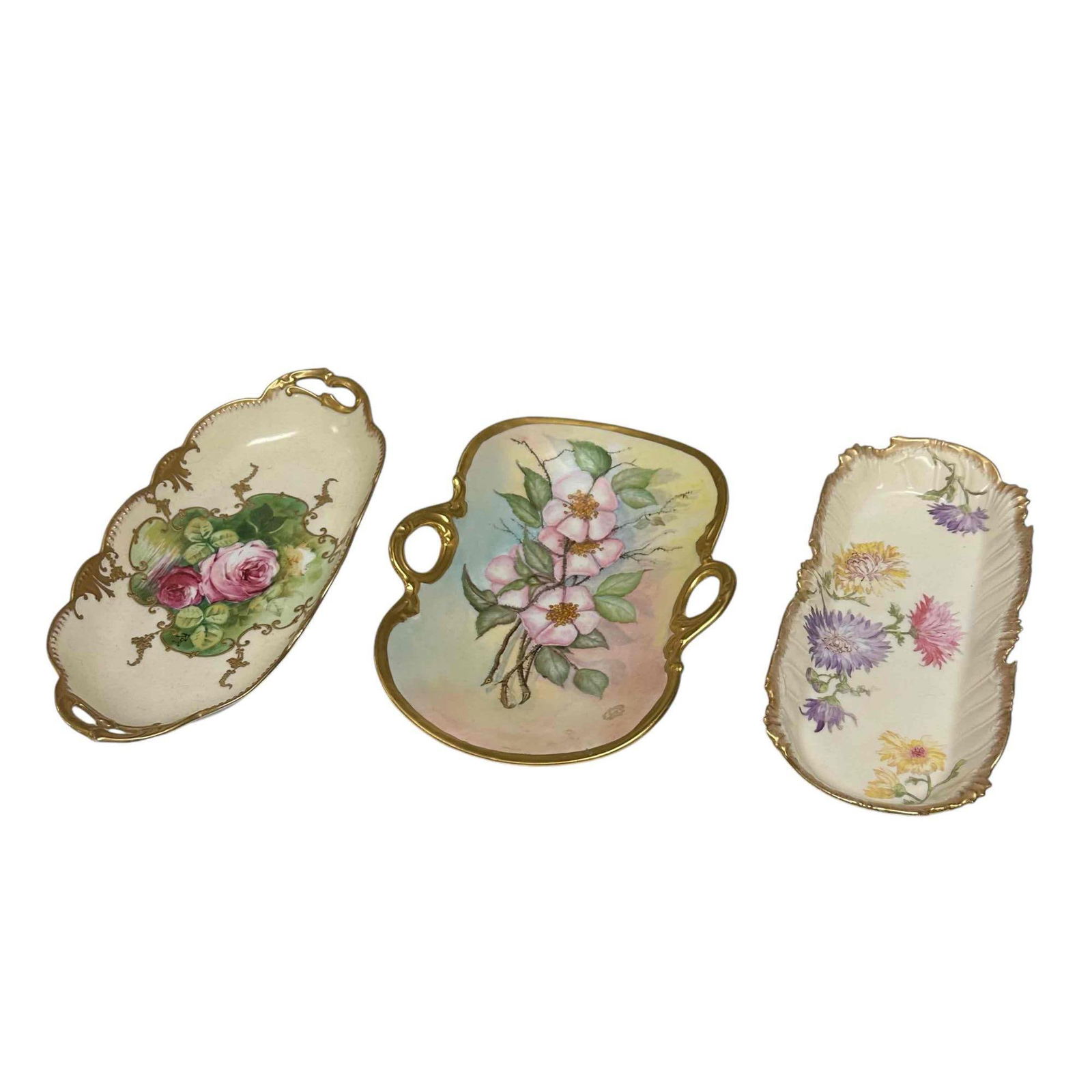 Three (3) French Limoges Hand Painted Relish Trays (1 of 20)