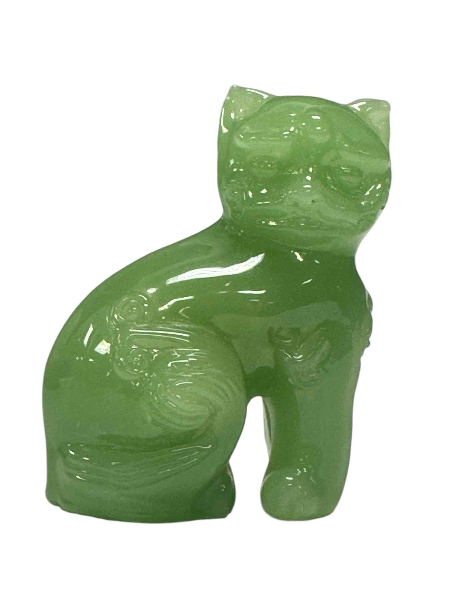 Chinese Jadeite Chinese Lucky Cat Figurine (1 of 9)