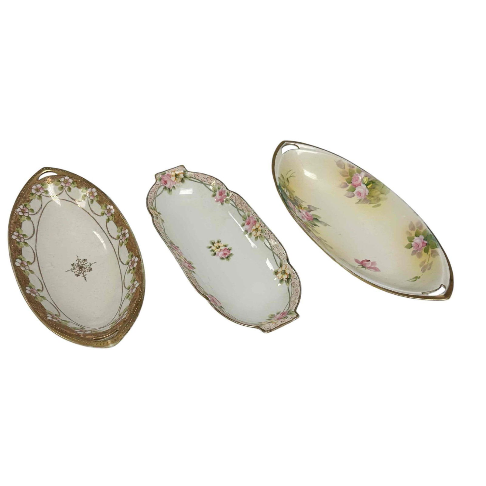Three (3) Hand Painted Nippon Porcelain Relish Trays (1 of 18)