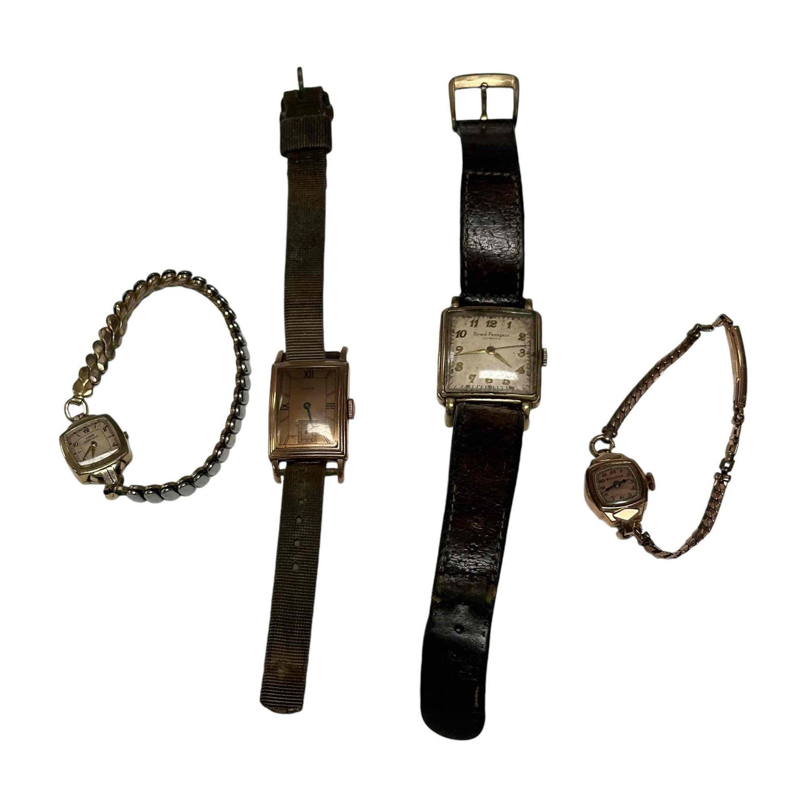 Group of Four Vintage Wrist Watches - Elgin Bulova - Girard (1 of 18)