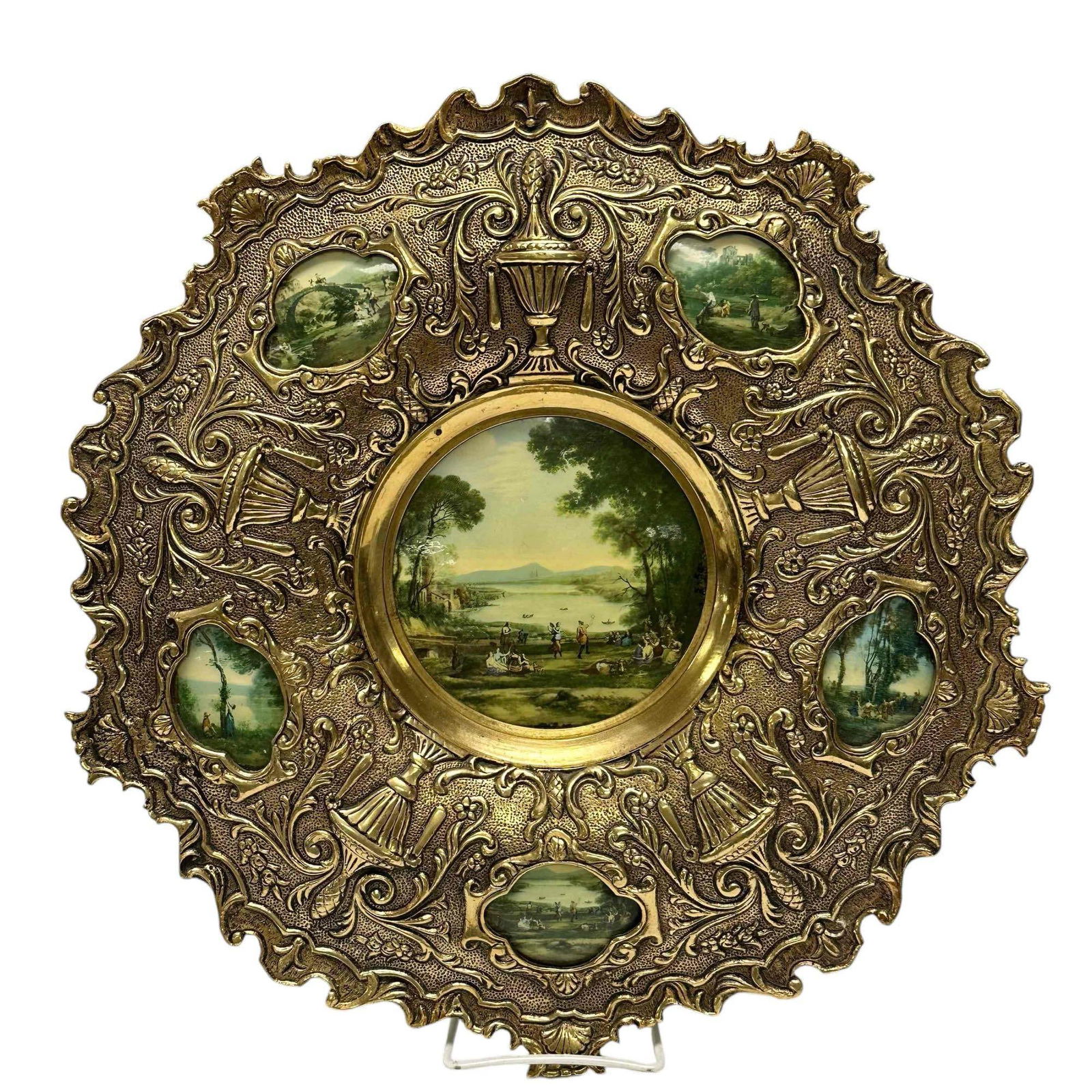 Orante HEavy Brass Frame Plate with Pictorial Panels (1 of 17)