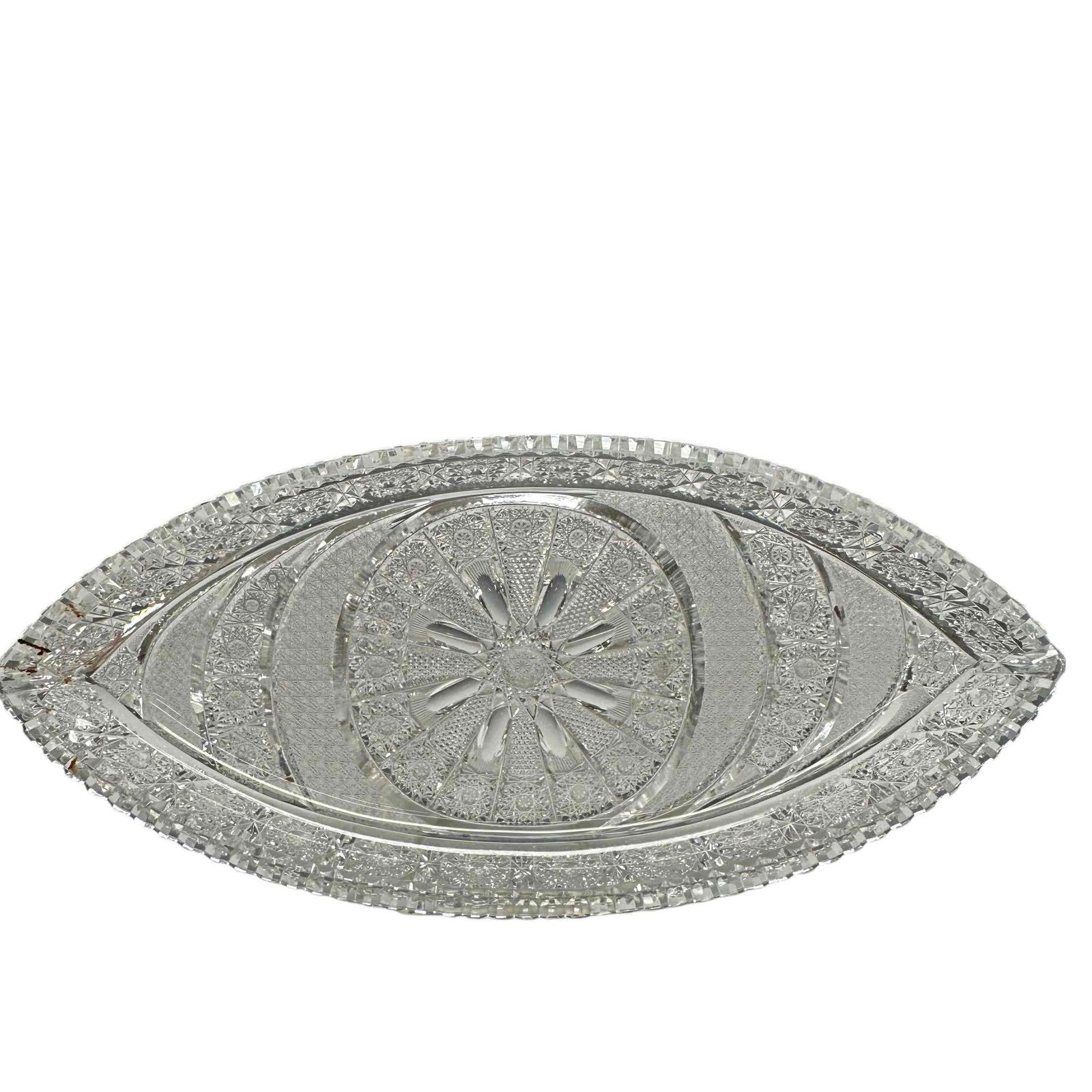 A Fine American Brilliant Cut Glass Canoe Tray (1 of 19)