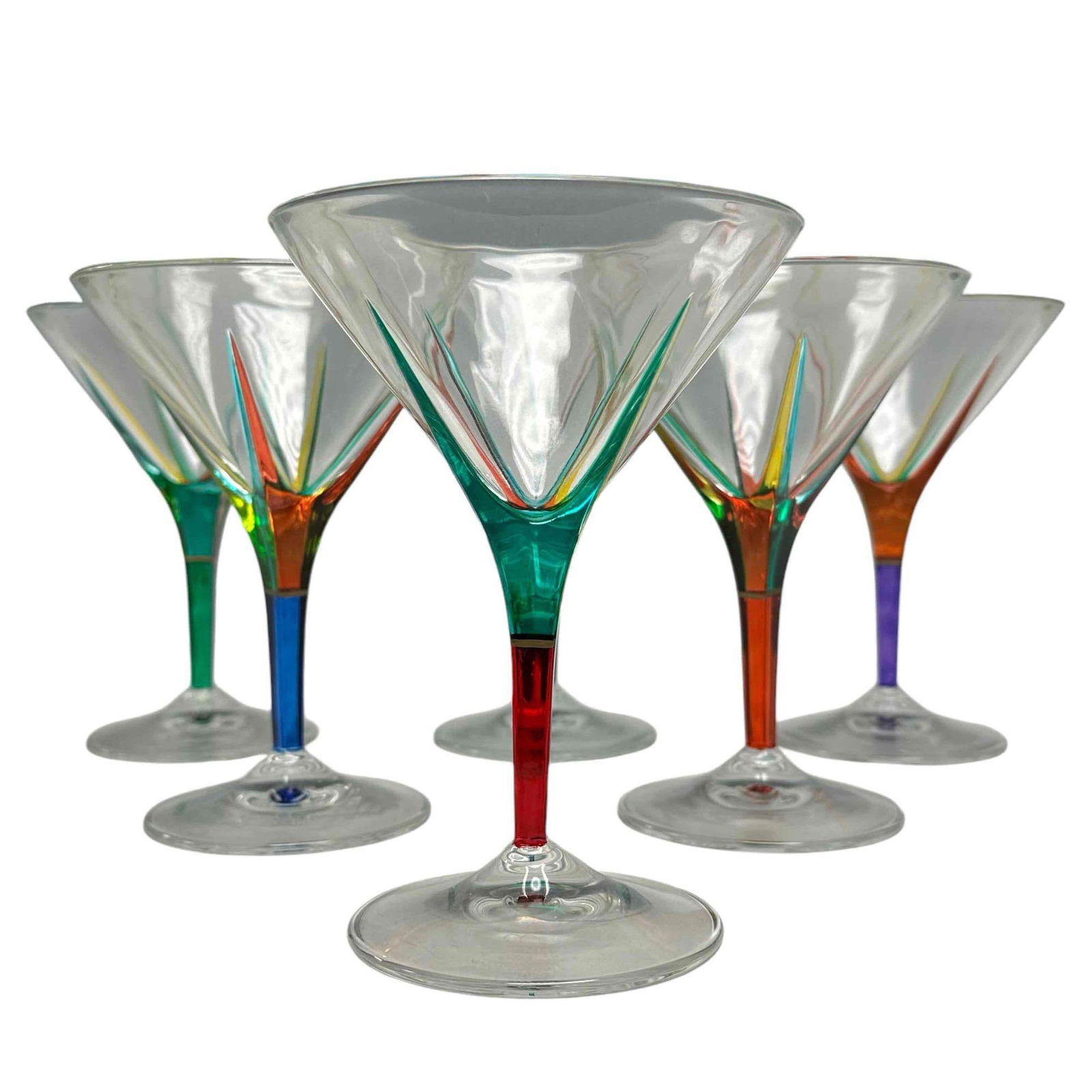 Set of Six (6) Italian MURANO Crystal Martini Glasses (1 of 18)