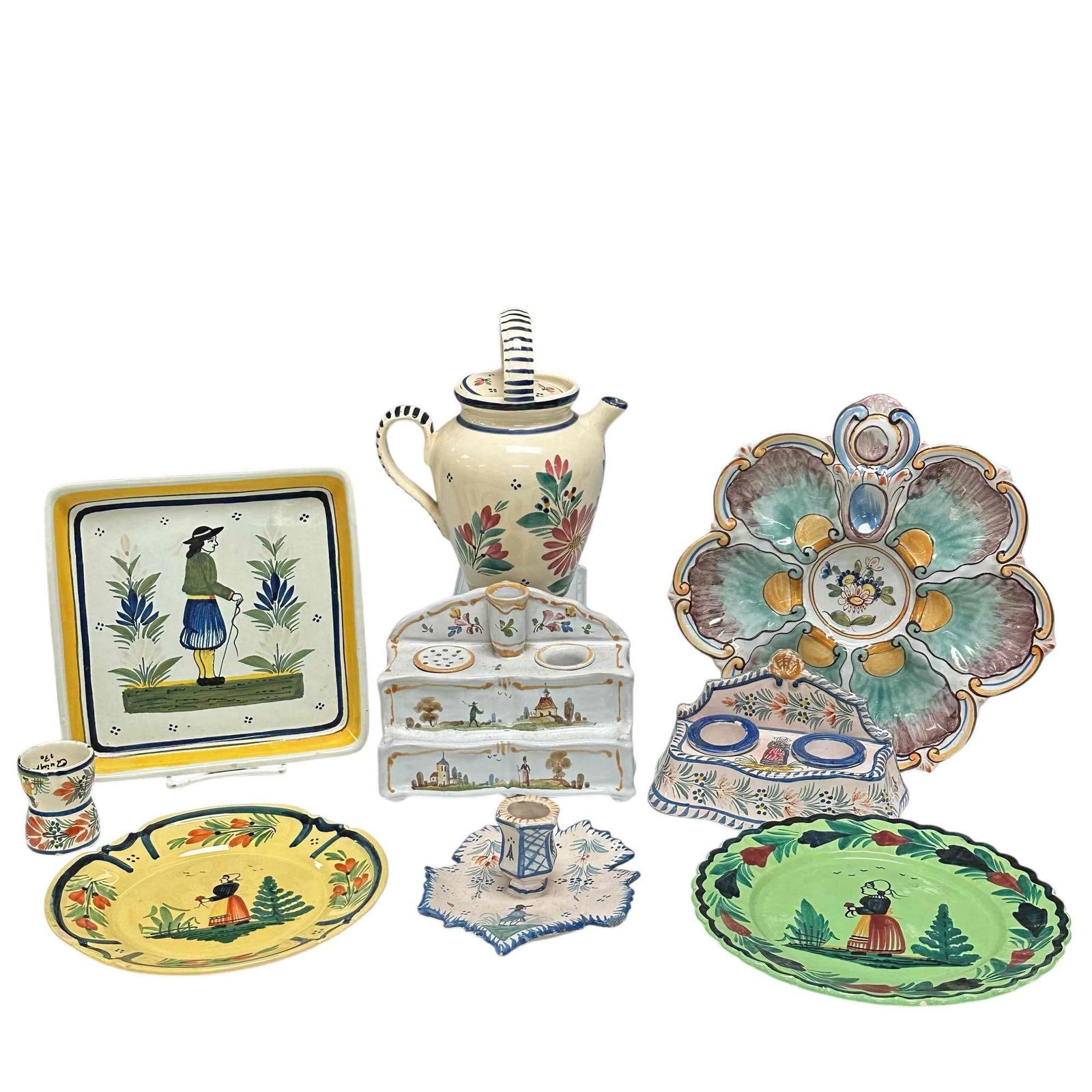 9pc French Henriot Quimper Pottery (1 of 20)