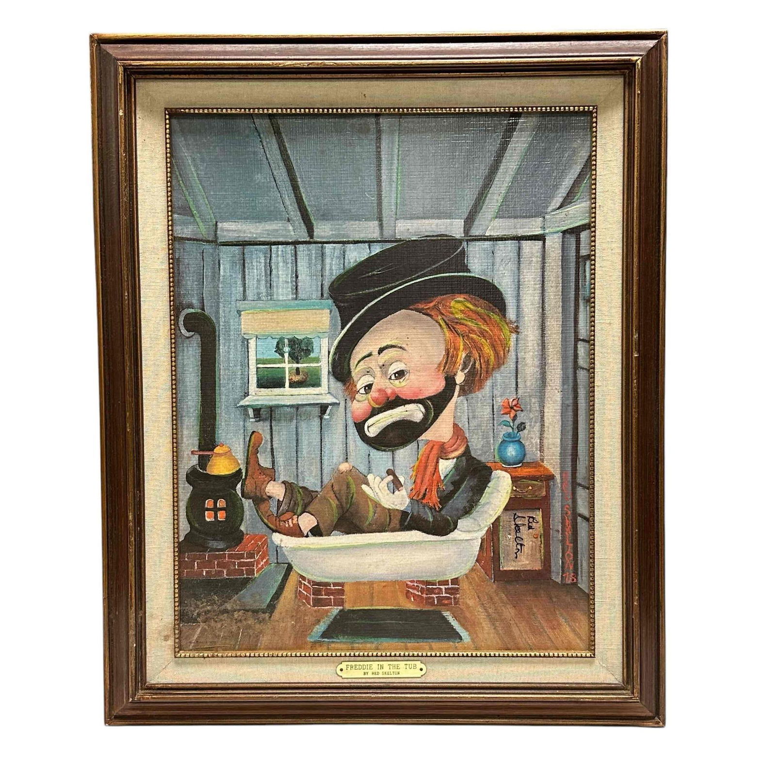 Red Skelton Signed Oil Giclee Freddie in the Tub 950/5000 (1 of 16)