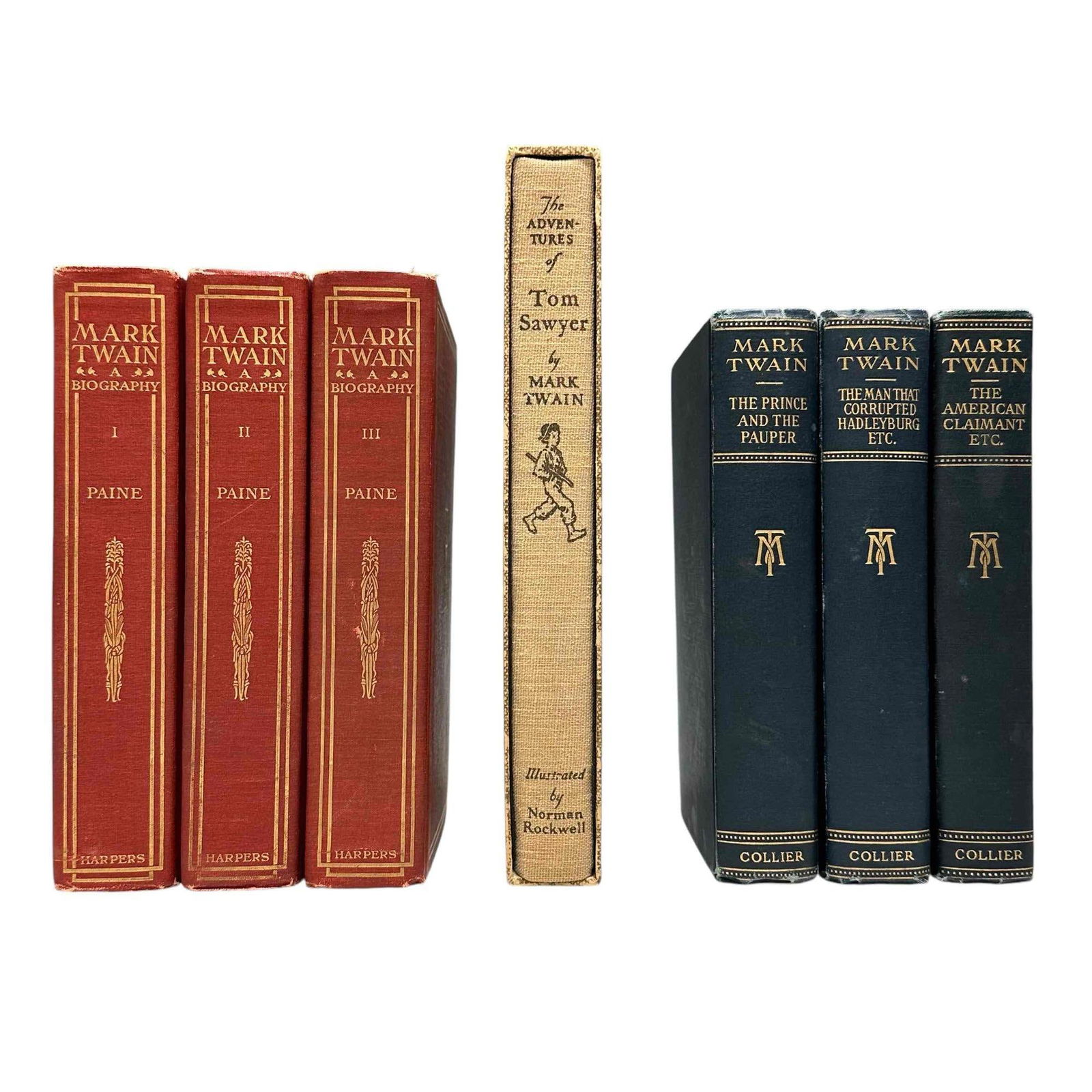 Mark Twain Collection (7 Books) Including Norman Rockwell illustrated Tom Sawyer. (1 of 20)