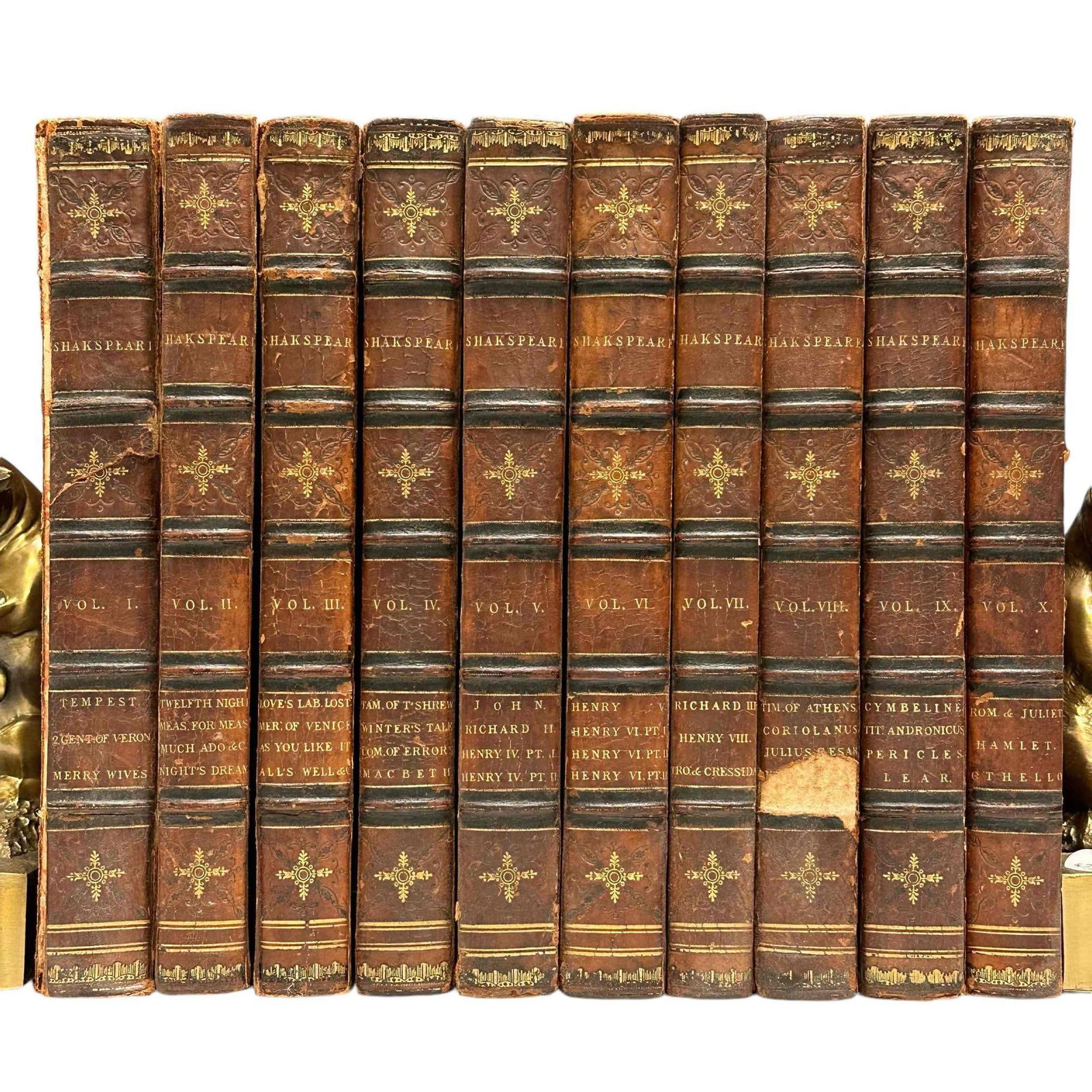 10 Vol. The Plays of William Shakespeare 1805  Leather Bound Books (1 of 20)