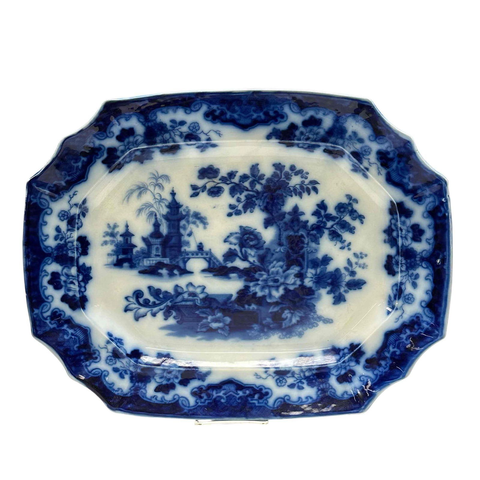 ca. 1840 English Flo Blue Staffordshire Platter (1 of 13)