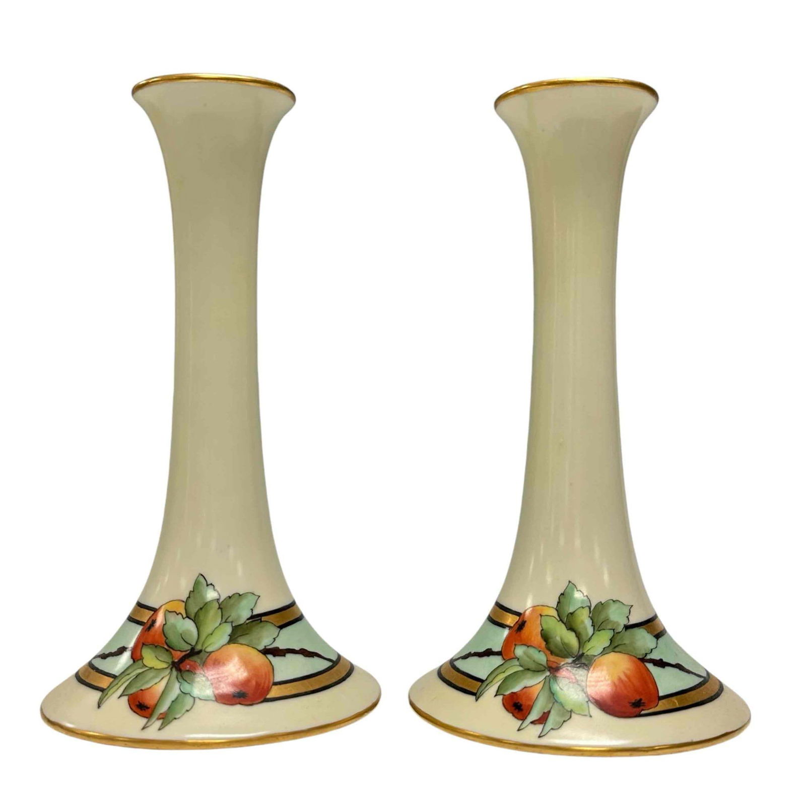A Pair of Limoges Porcelain Candlesticks (1 of 15)
