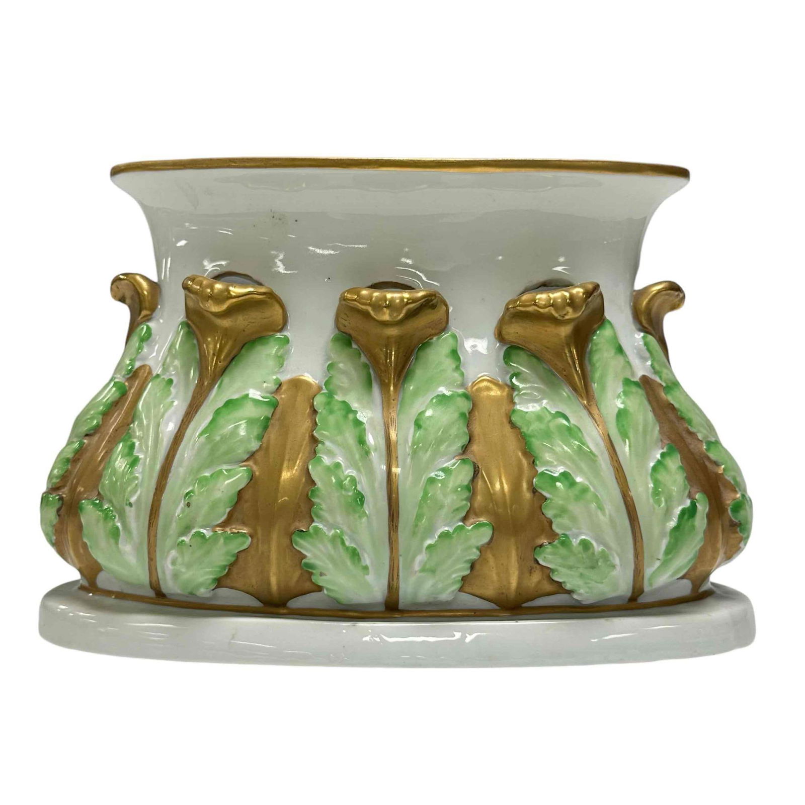 Art Nouveau Meissen Style Oval Flower Vase / Frog (1 of 13)