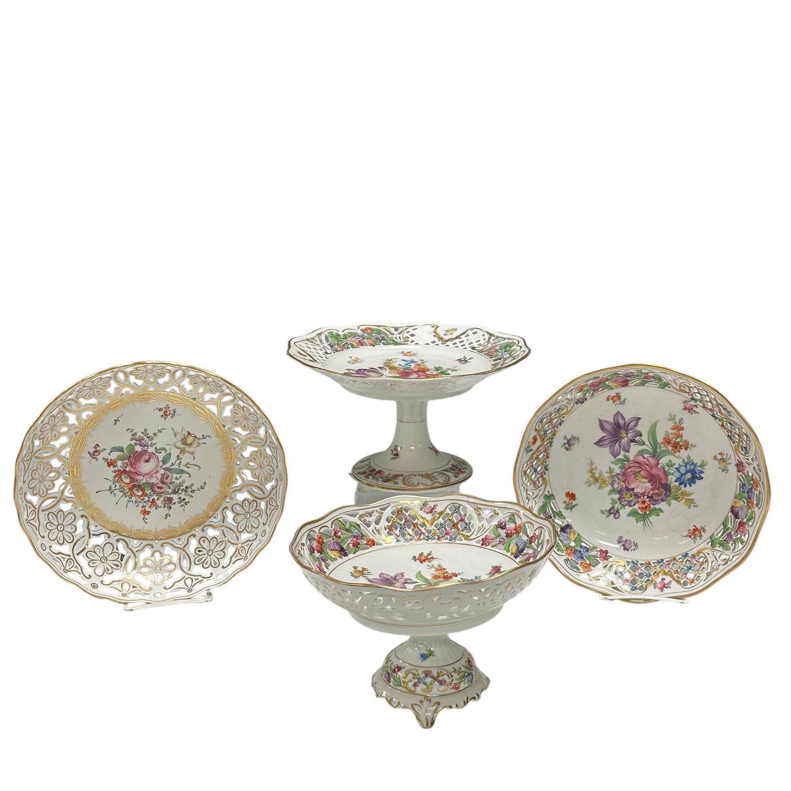 Four (4) Dresden Schumann HP Porcelains Group (1 of 20)