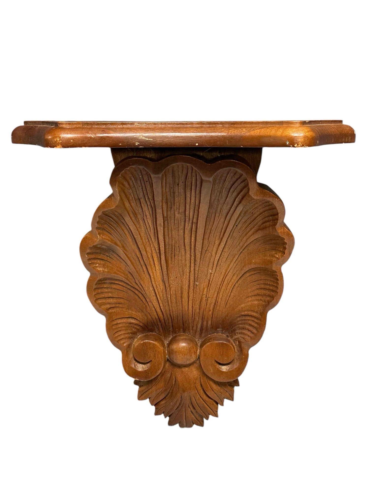 Mid 20th Century Shell Carved Wall Shelf (1 of 17)