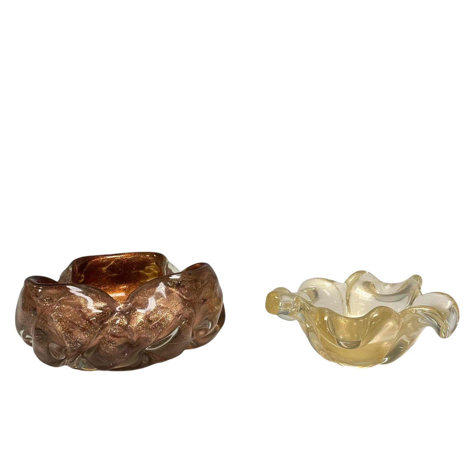 Two Venetian Murano Art Glass Bowl Sculptures (1 of 18)