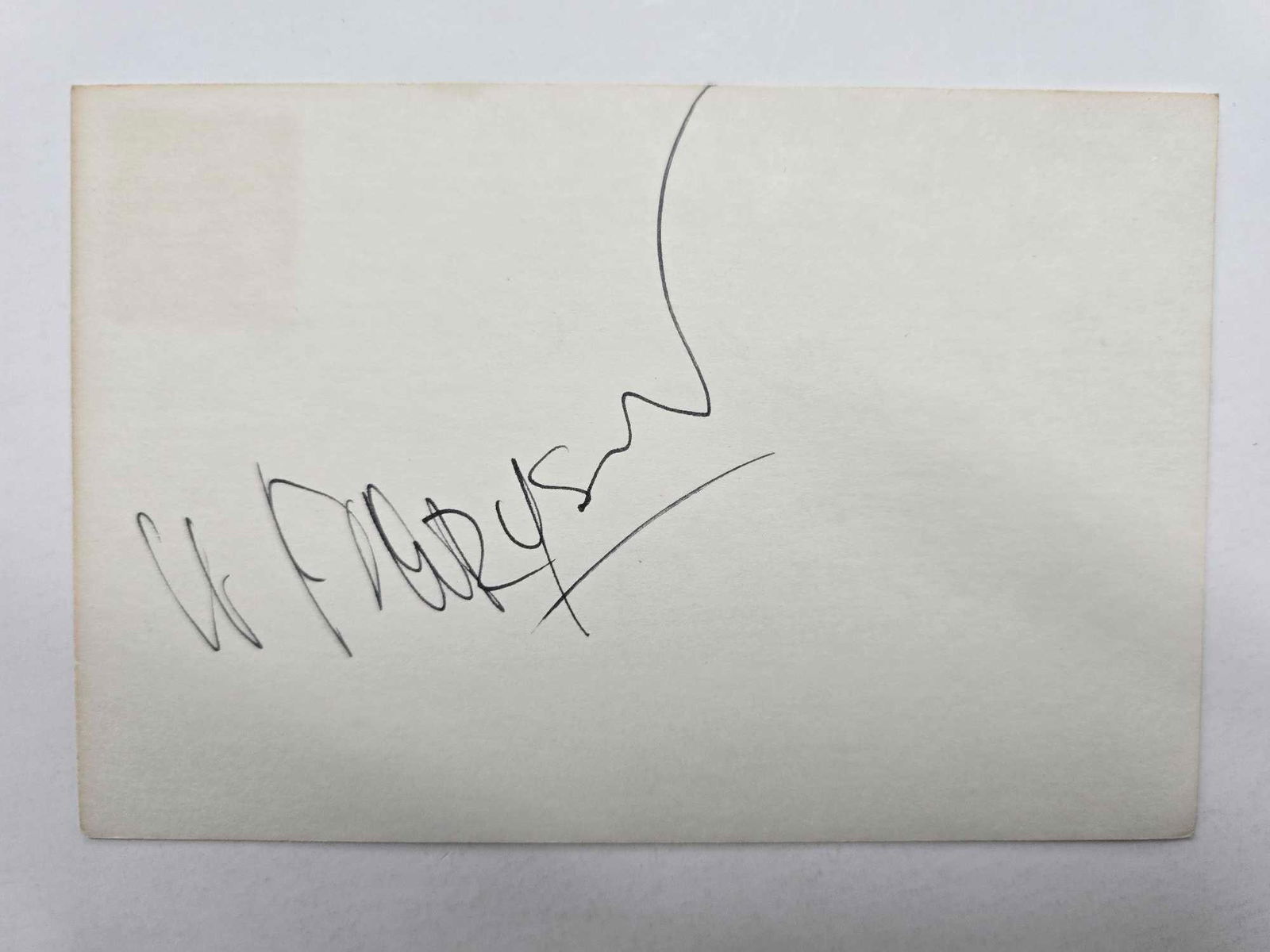 Mikhail Baryshnikov autographed index card: Country: USA Size: 4 x 6 Condition: A- Year: 1976 Stars: Notes: Ballet