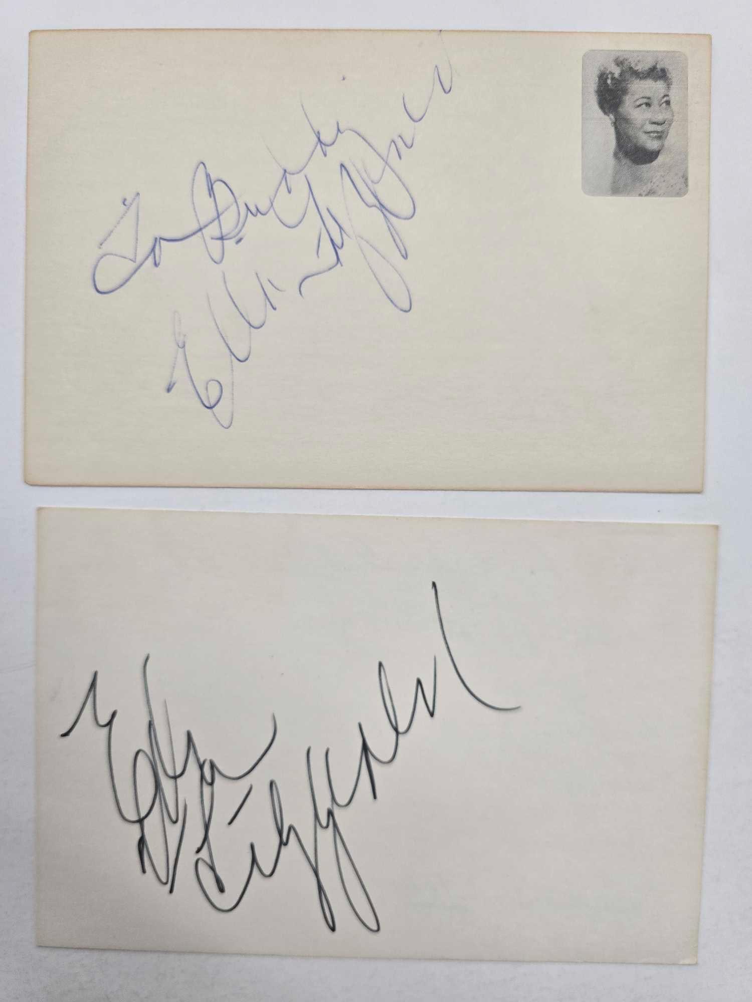 Ella Fitzgerald (2) autographed index card (1 of 2)