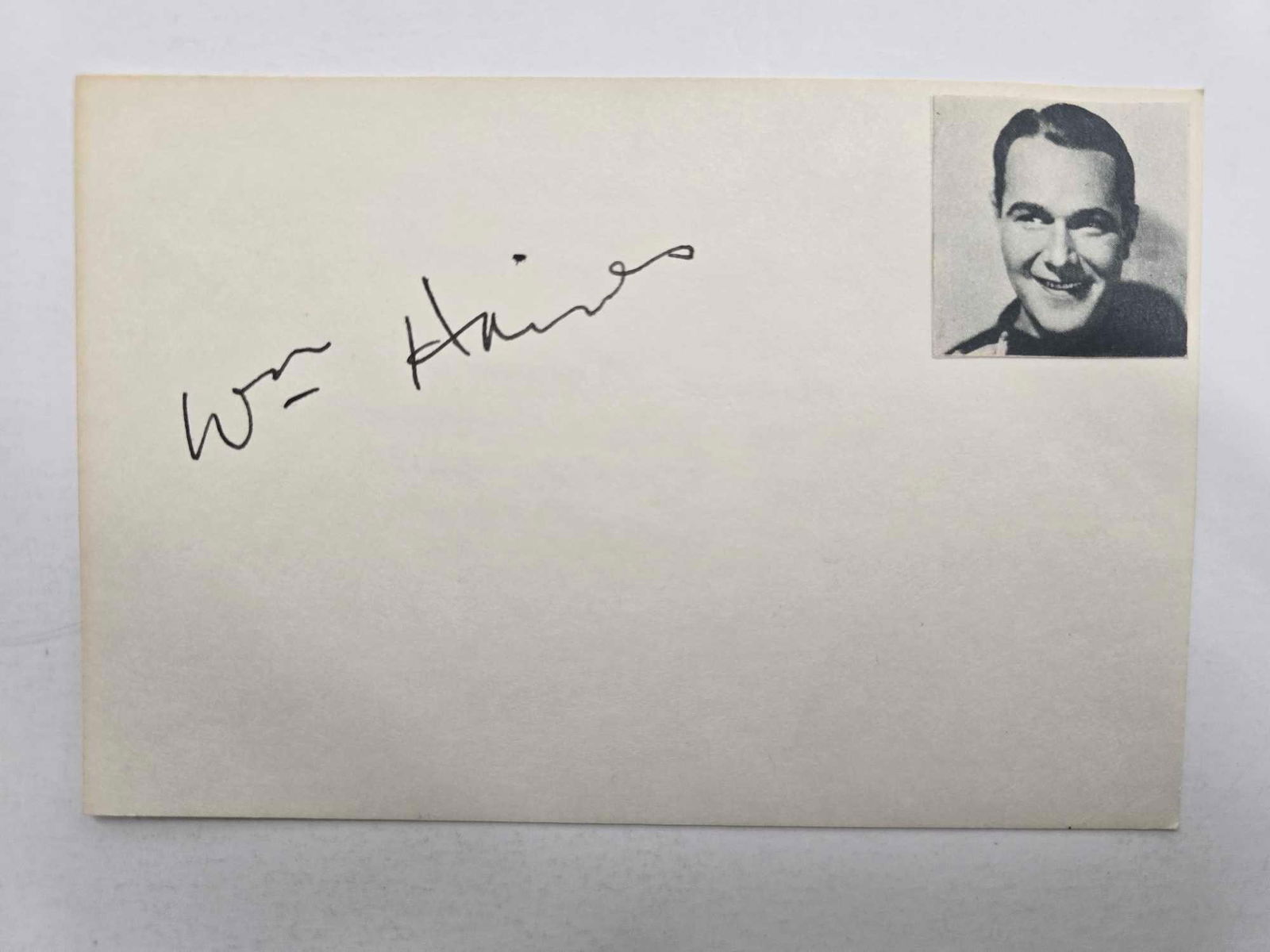 William Haines autographed index card (1 of 2)