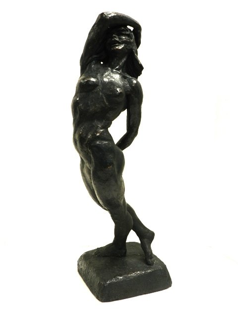 Thomas Holland (American, 1917-2004) Nude Figure: Thomas Holland (American, 1917-2004) Nude Figure of a Woman, Bronze Sculpture, Signed and dated 1968 on base, Numbered H: 24 W: 9 D: Condition is good.