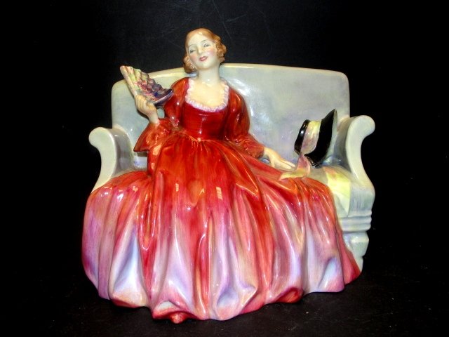 Royal Doulton Figurine "Sweet and Twenty'': Reminiscence of the "Gone with the Wind" southern era. Condition very good no chips or crazing. 7" wide & 7 1/2" tall. From private collection. See photos for HN numbers.