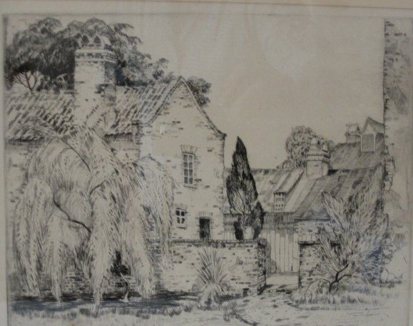Alfred Heber Hutty (American), 1877-1954: Alfred Heber Hutty (American/Charleston, 1877-1954), "My Charleston Studio", etching on paper, pencil-signed, plate 7 1/2 in. x 9 in., pencil-signed, monogrammed and titled, edition 75. matted Note: A