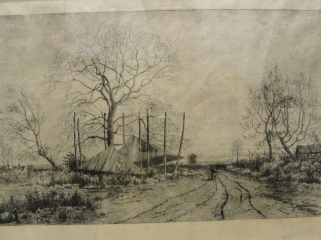 Henry Farrer ''Hay Monger'' Signed Etching: Black and White etching. Condition very good. Image size 8'' x 11 3/4''