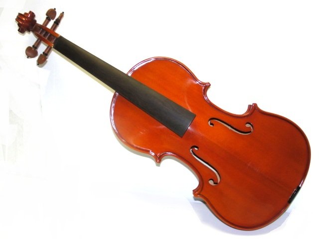H.Siegler 3/4 Stradivarius Model Violin: Marked made in china with nice case. Having a two piece back and in a very nice honey maple color. Condition very good, needing restringing. L.O.B. 13''