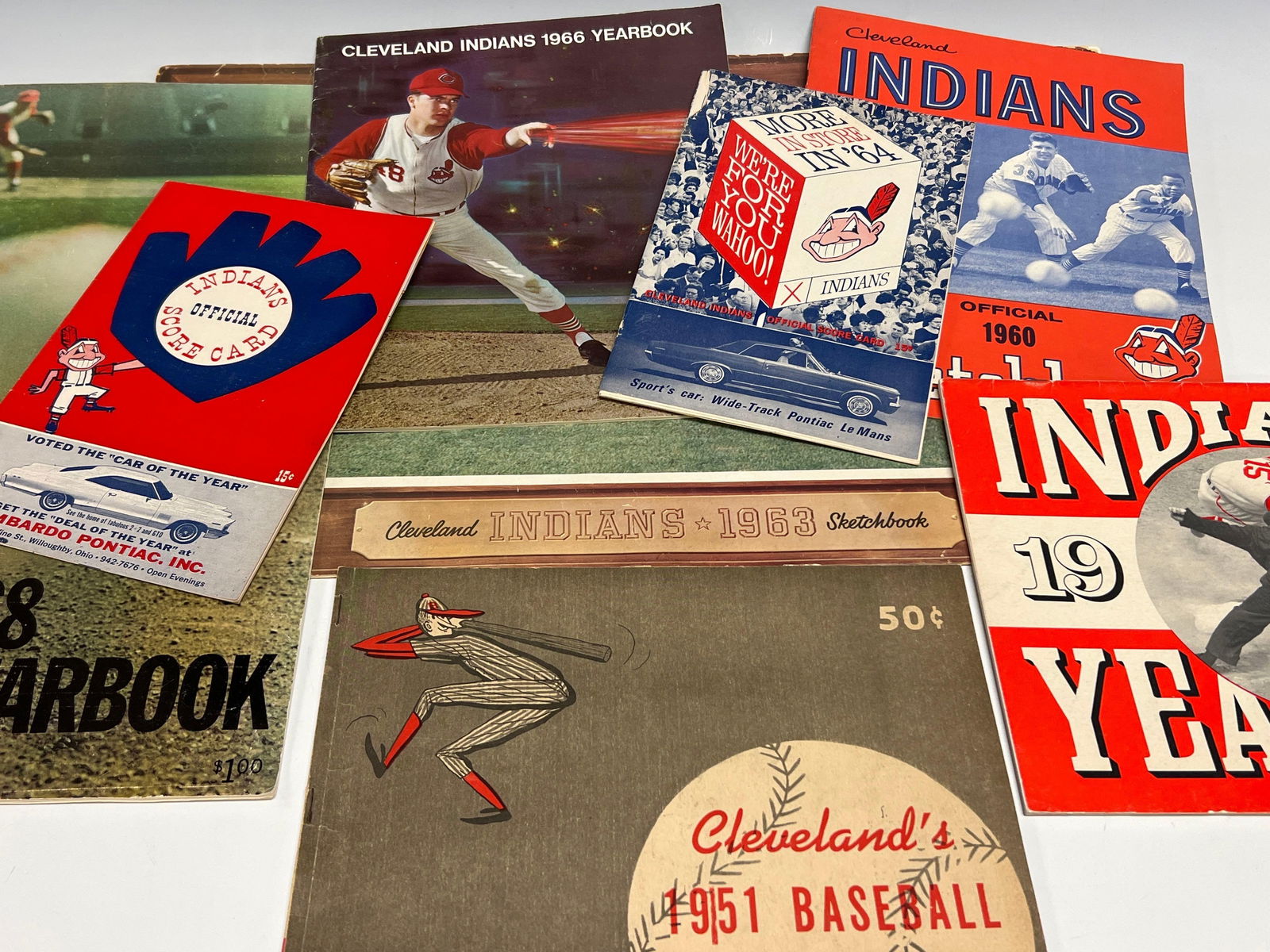 Cleveland Indians Vintage Sketchbook and Program Lot Mantle, Colavito, etc (1 of 17)