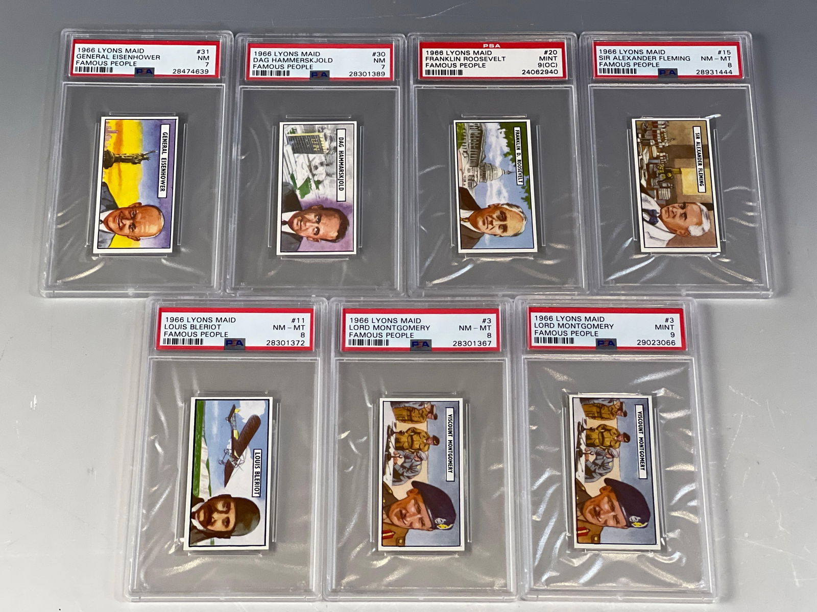 1966 Lyons Maid Famous People PSA Graded (7) w/ Eisenhower, FDR (1 of 9)