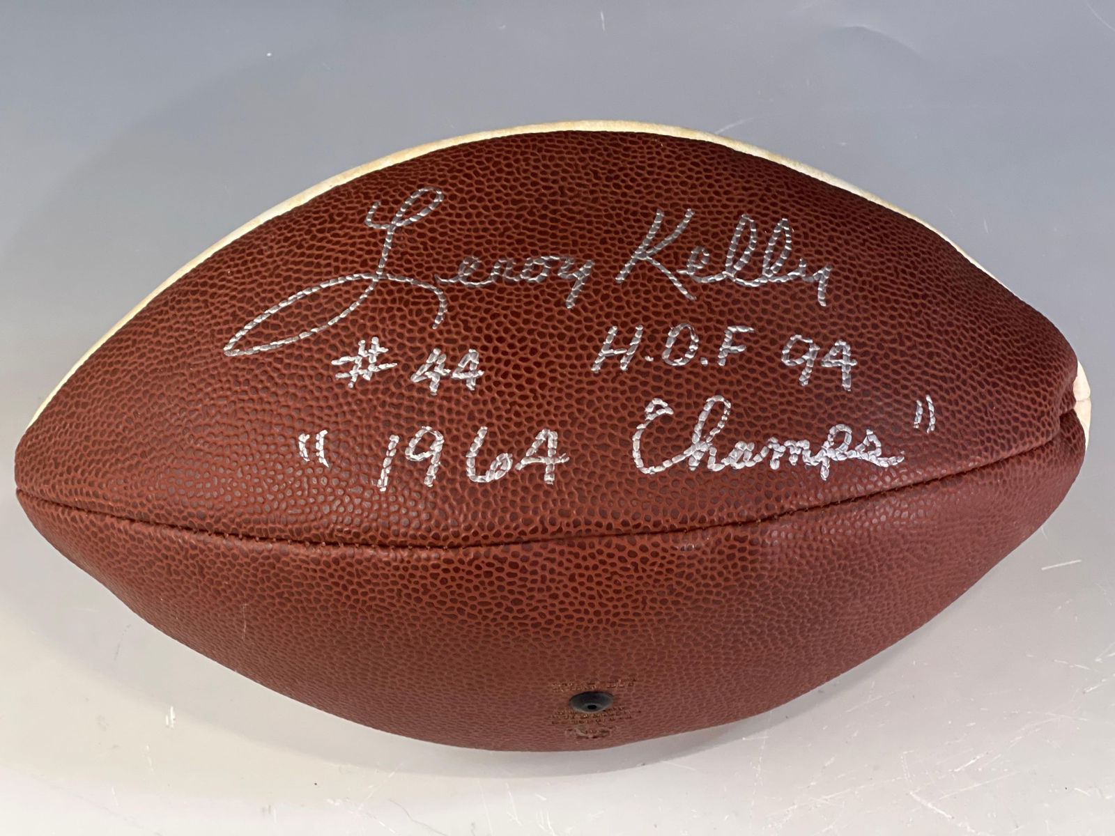 Leroy Kelly Signed and Inscribed "1964 Champs" Football (1 of 5)