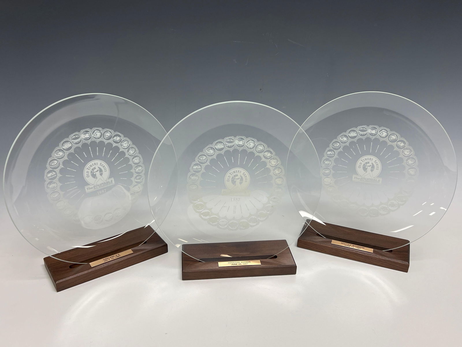 1987 Old Timer's Series Glass Plates Oakland, Houston, Seattle (1 of 4)