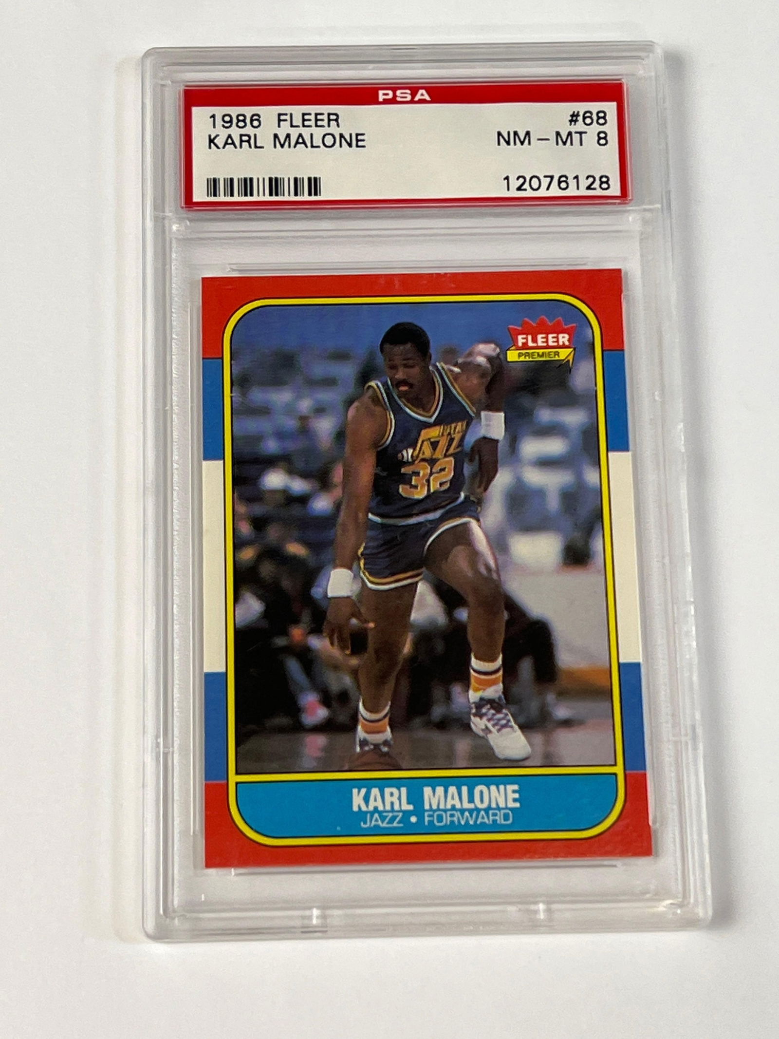 1986 Fleer #68 Karl Malone Rookie PSA 8 NM-MT (1 of 6)