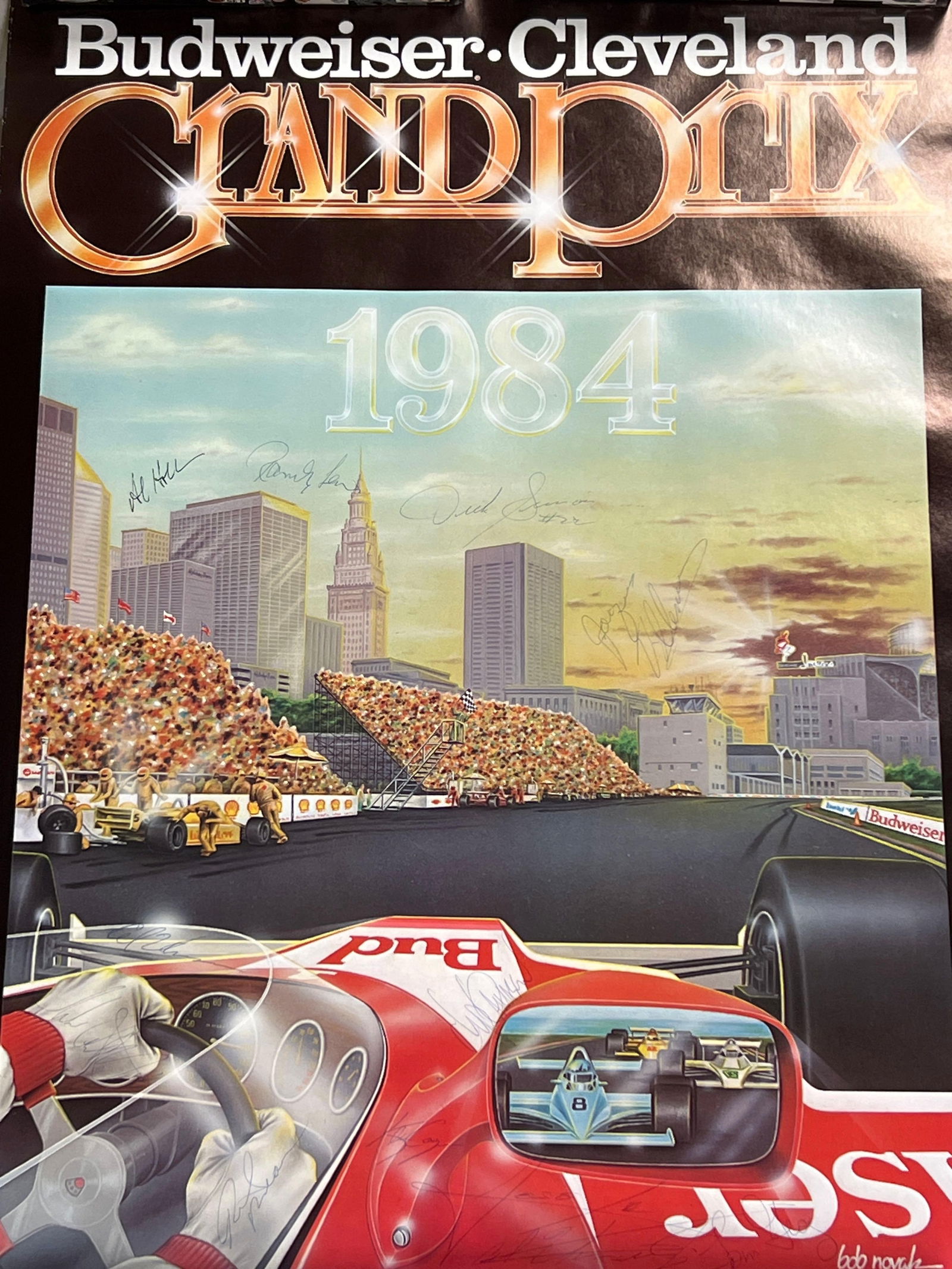 1984 Budweiser Cleveland Grand Prix Autographed Poster (1 of 7)