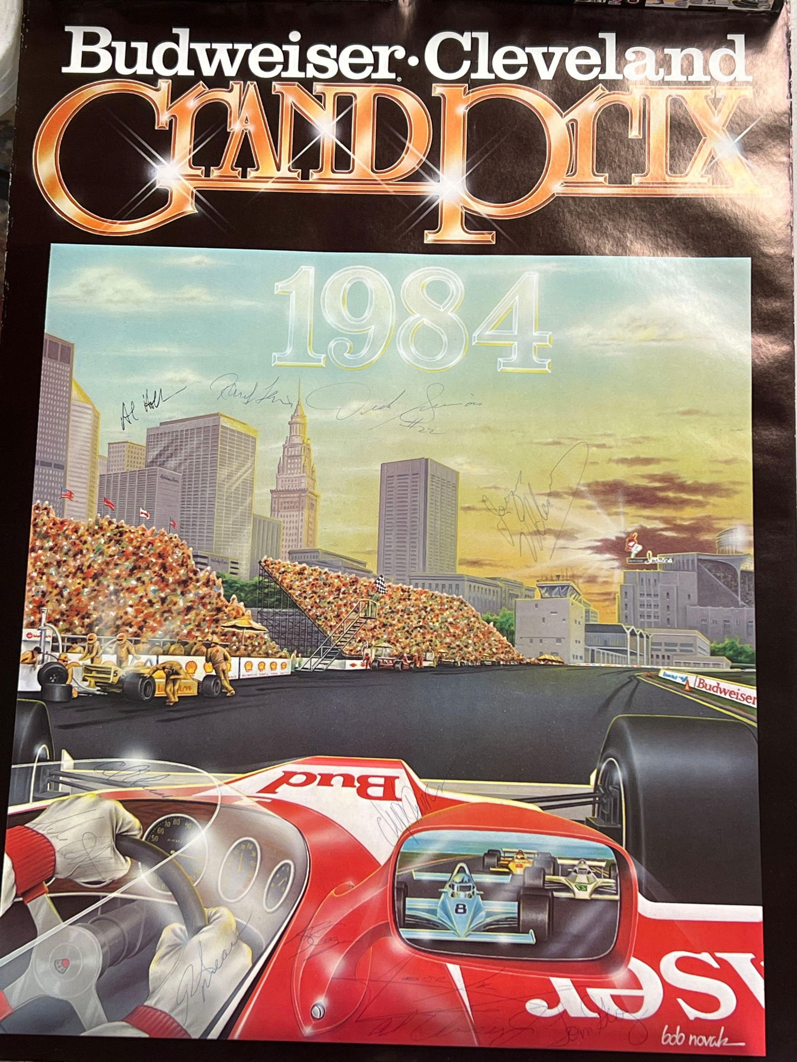 Indy Car CART Series Autographed Poster 1984 Cleveland Grand Prix (1 of 8)