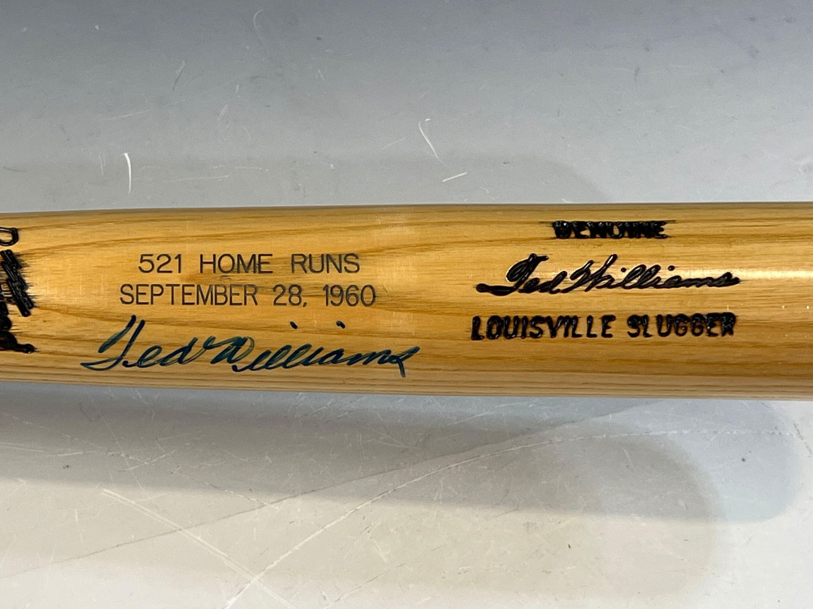 Ted Williams Signed Personal Model Bat 521 HR 1960 RARE (1 of 12)