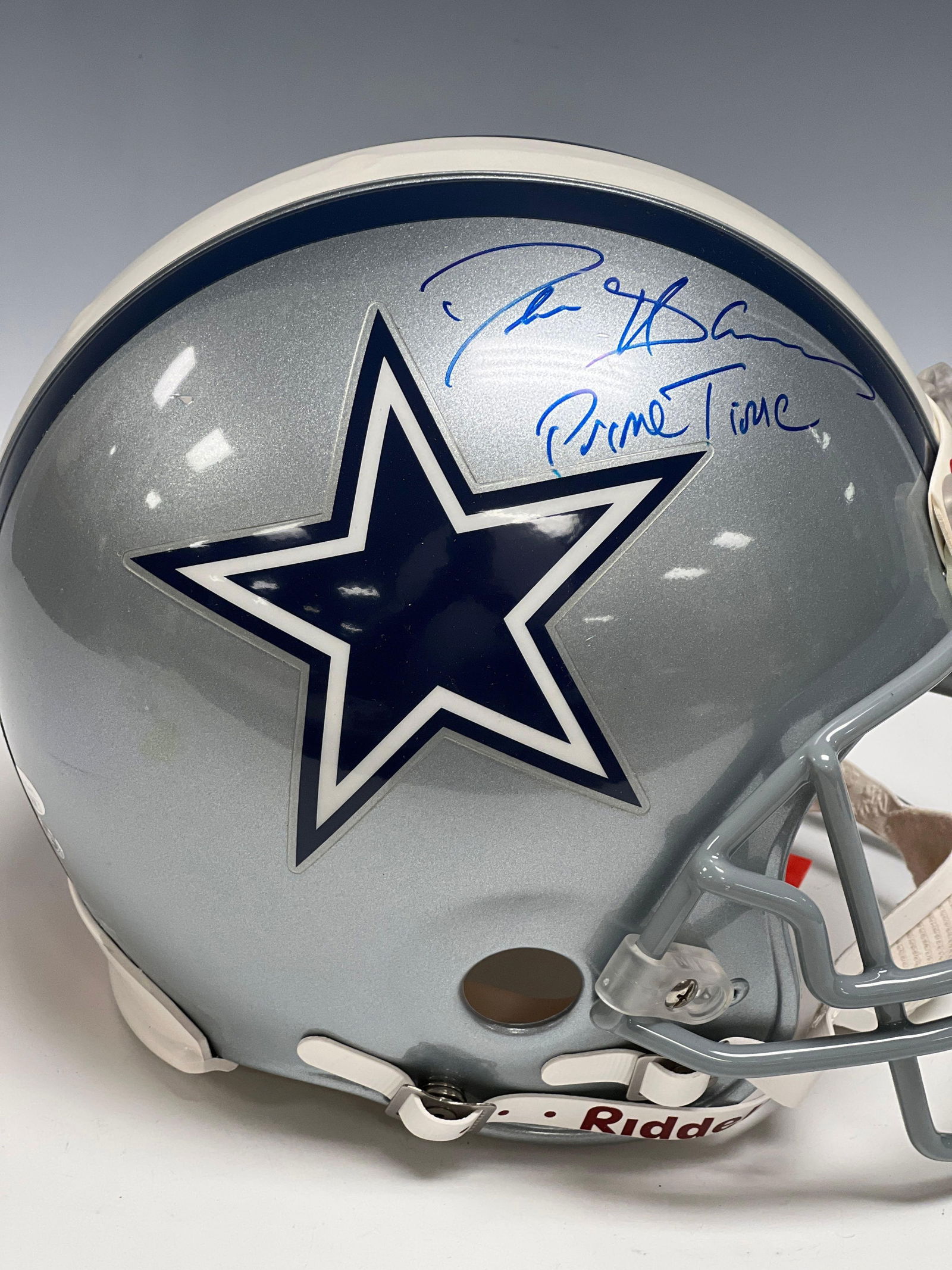 Deion Sanders Signed and Inscribed "Prime Time" Cowboys Helmet (1 of 11)