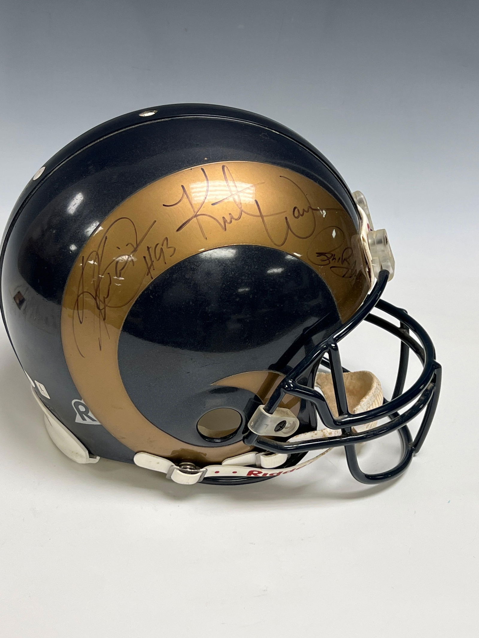Kurt Warner, Issac Bruce and Kevin Carter Signed Rams Helmet (1 of 13)